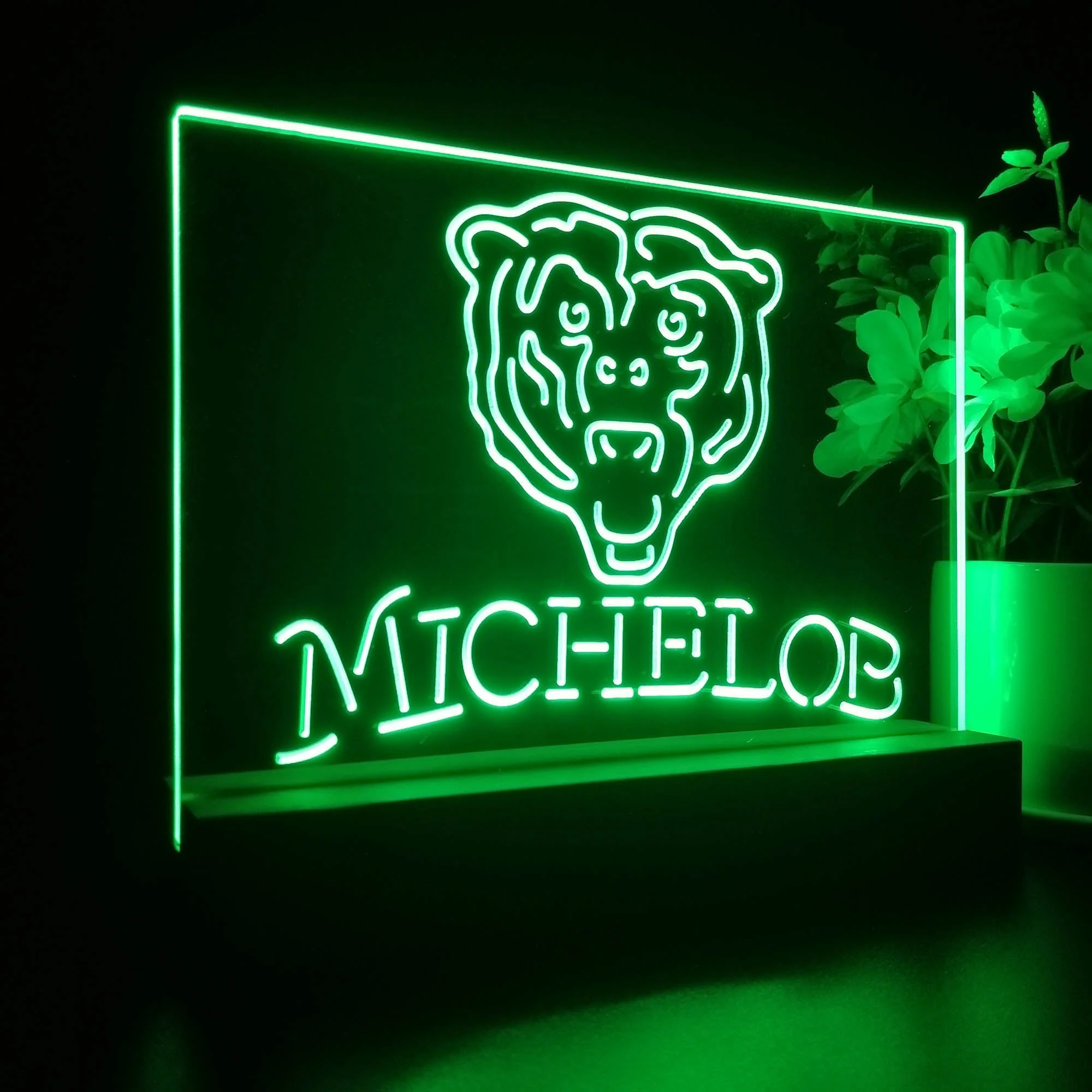 Michelob Bar Chicago Bears 3D Illusion Night Light Desk Lamp - Image 6