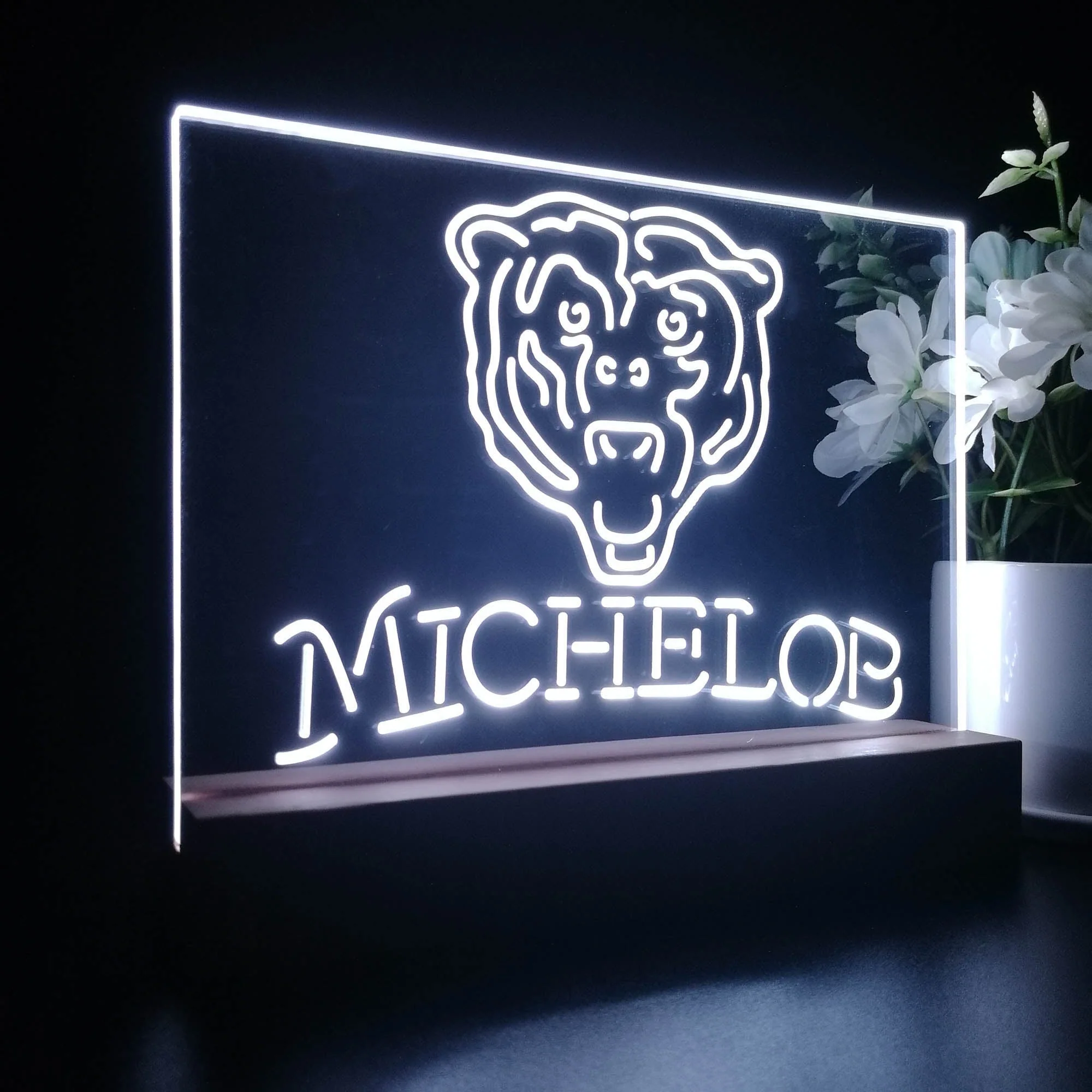 Michelob Bar Chicago Bears 3D Illusion Night Light Desk Lamp - Image 7