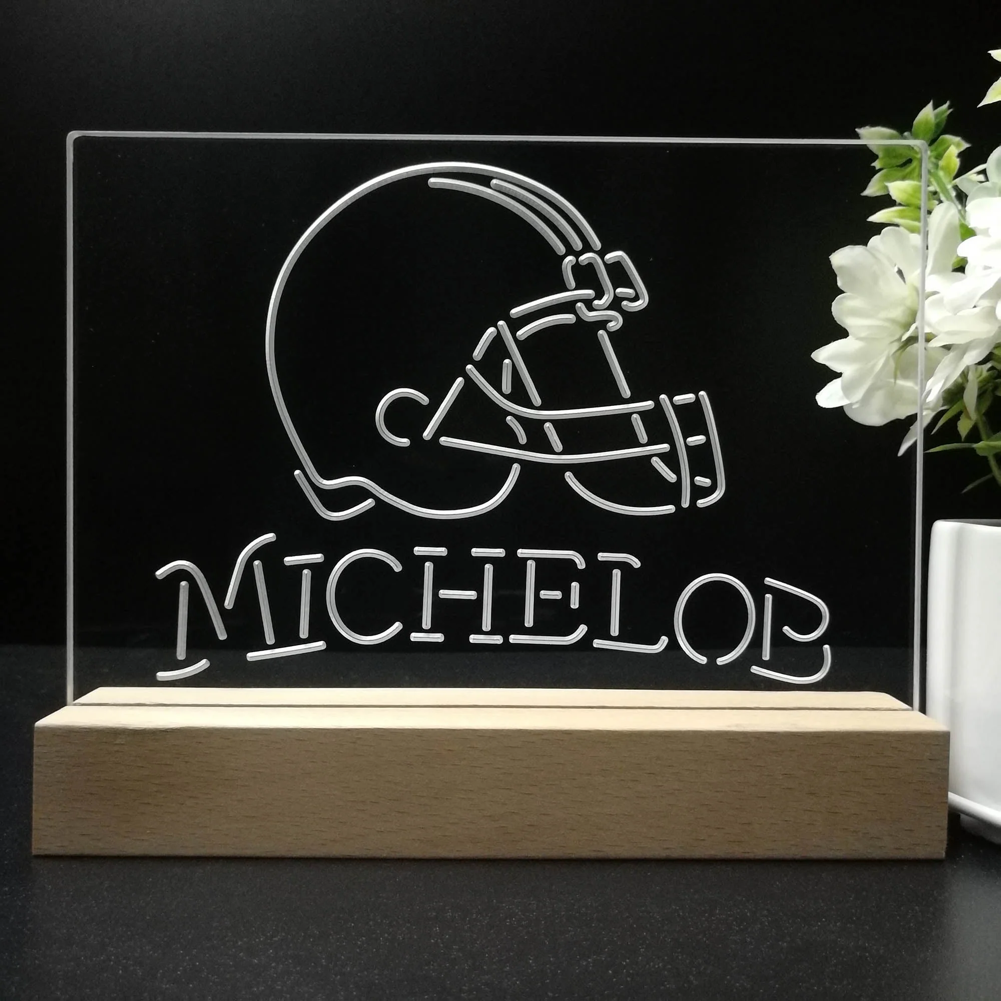Michelob Bar Cleveland Browns 3D Illusion Night Light Desk Lamp - Image 8