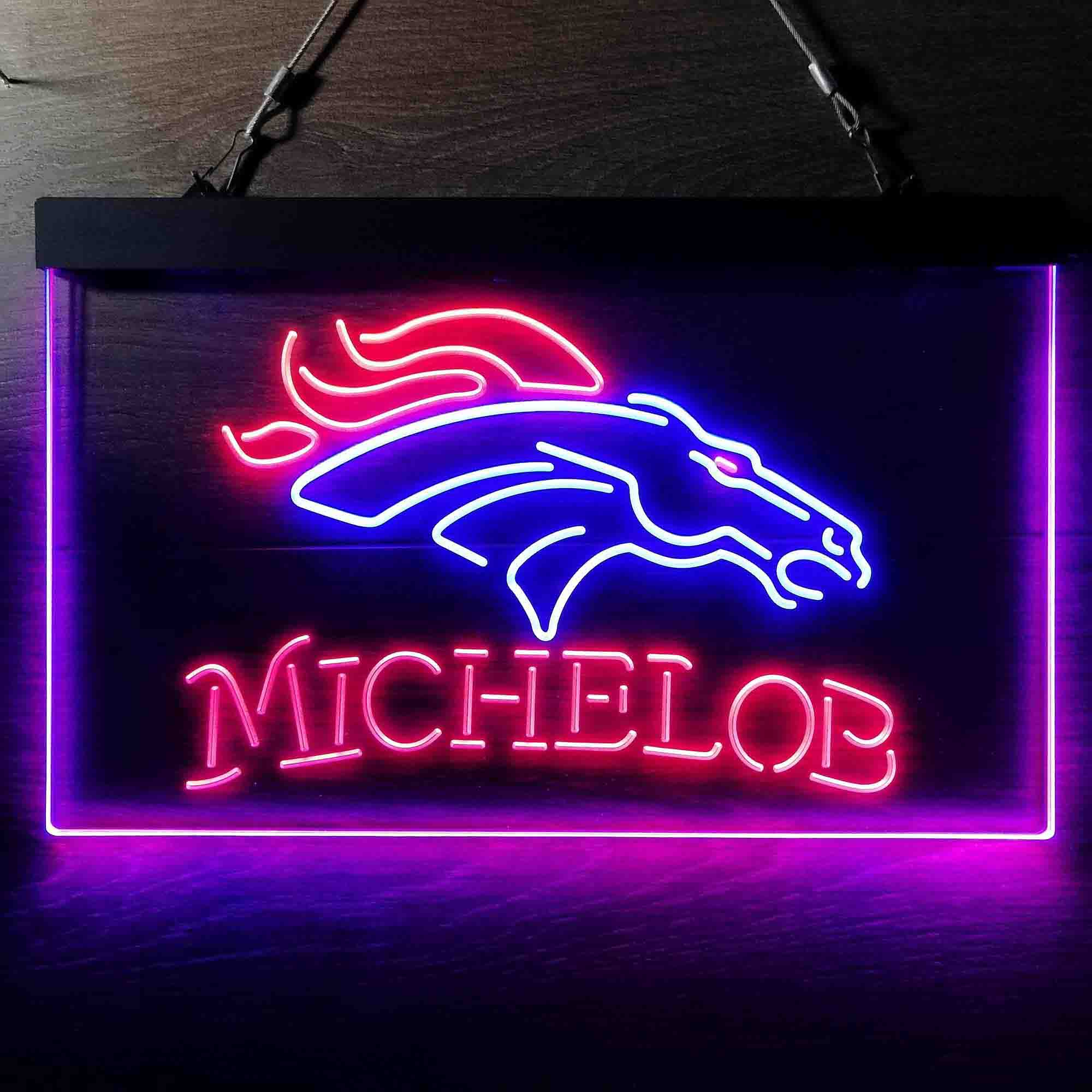 Michelob Bar Denver Broncos Est. 1960 Neon-Like LED Sign - Image 10