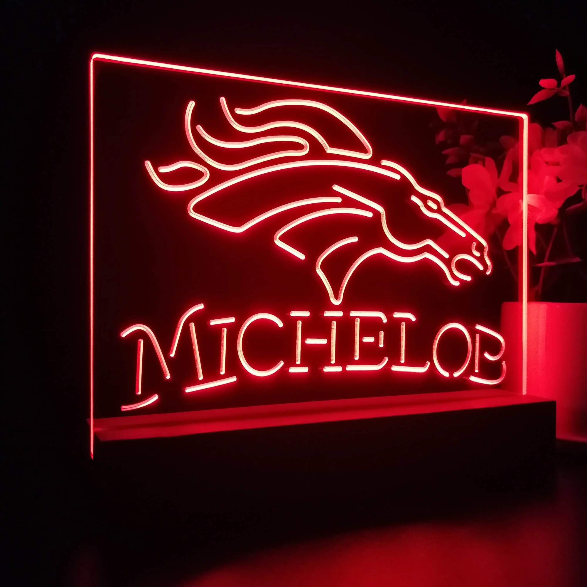 Michelob Bar Denver Broncos 3D Illusion Night Light Desk Lamp - Image 6