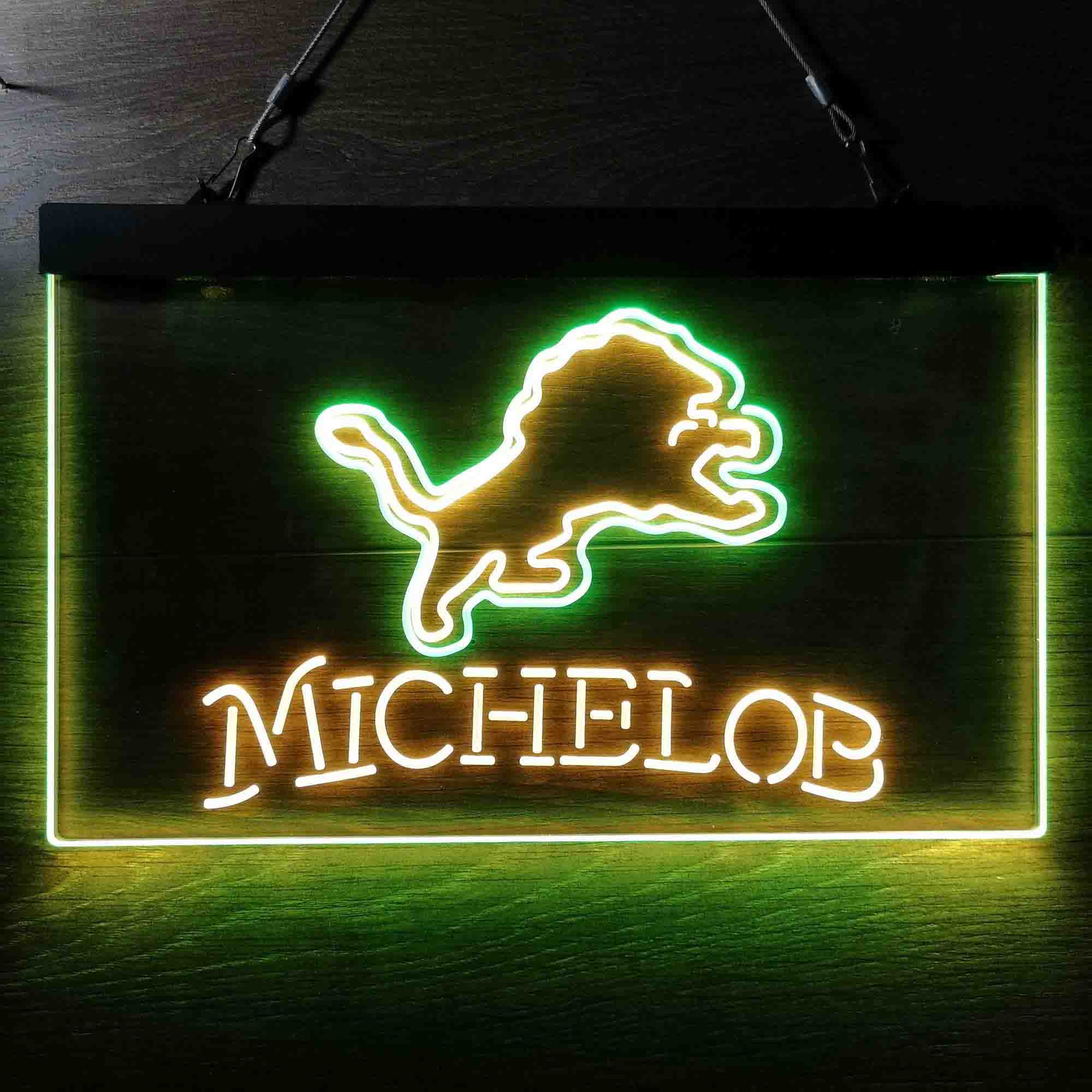 Michelob Bar Detroit Lions Est. 1934 Neon-Like LED Sign
