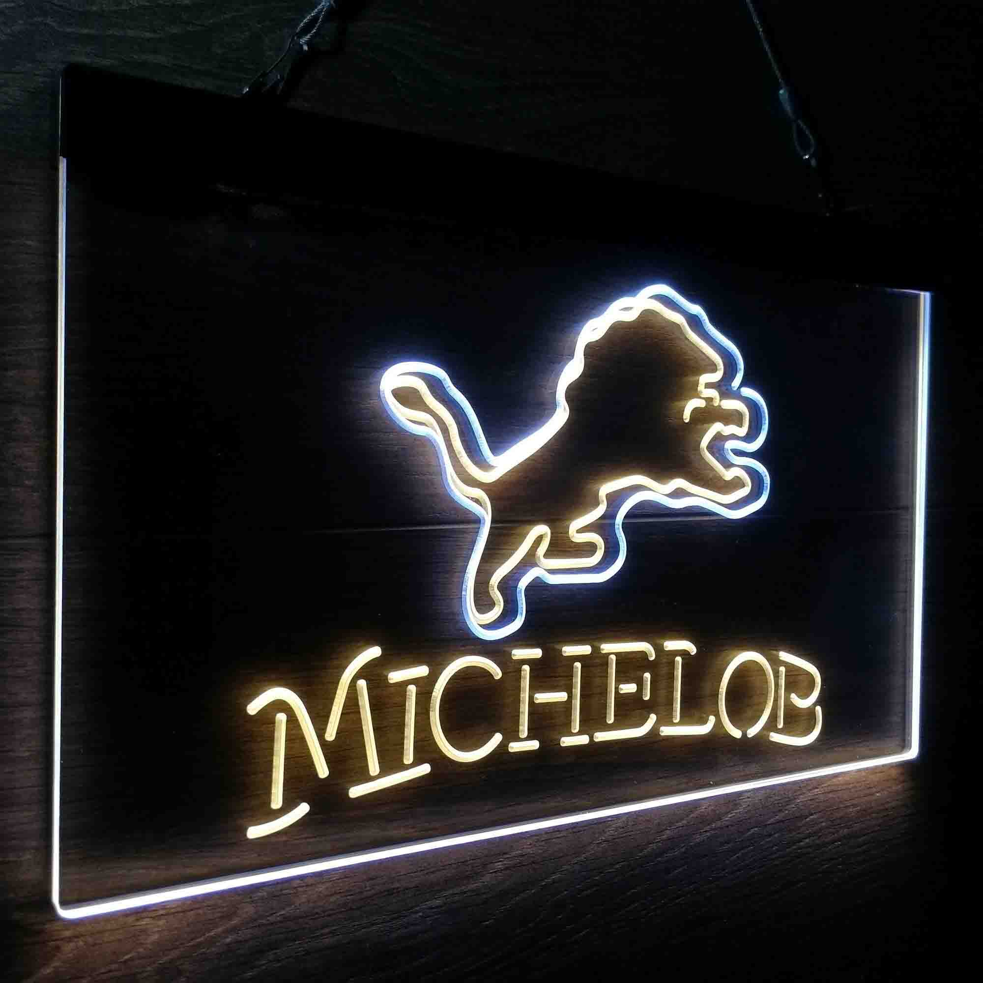 Michelob Bar Detroit Lions Est. 1934 Neon-Like LED Sign - Image 14