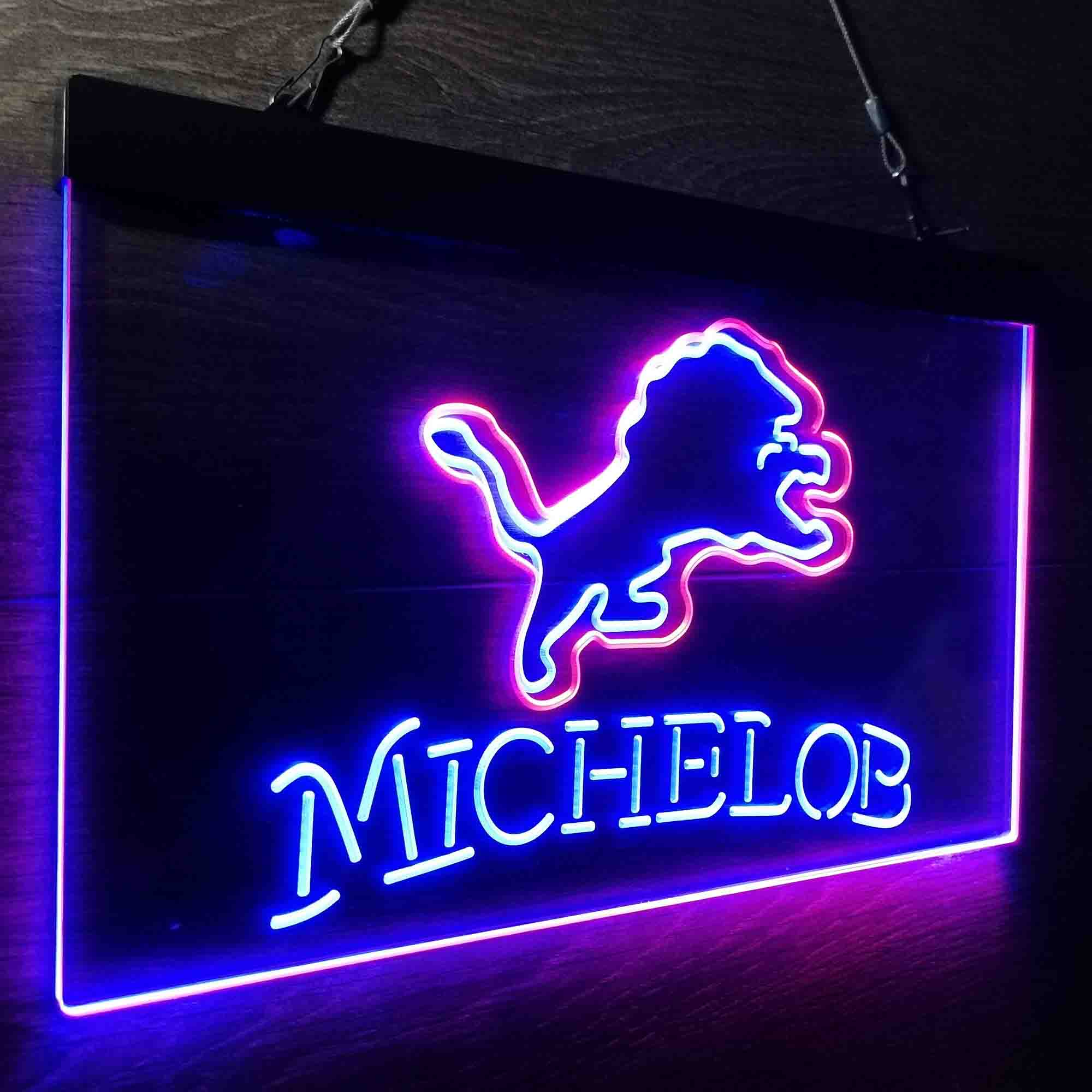 Michelob Bar Detroit Lions Est. 1934 Neon-Like LED Sign - Image 24