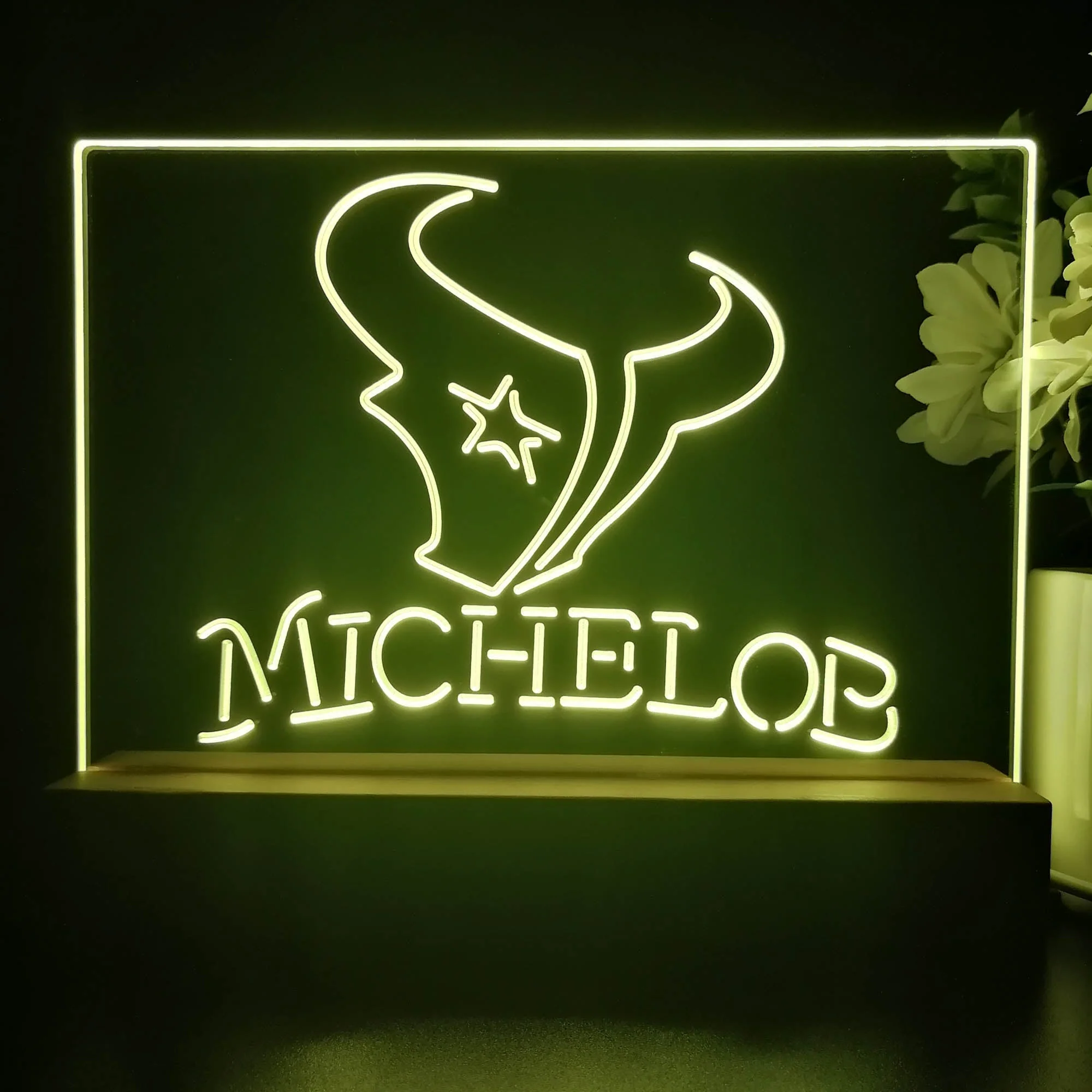 Michelob Bar Houston Texans 3D Illusion Night Light Desk Lamp - Image 2