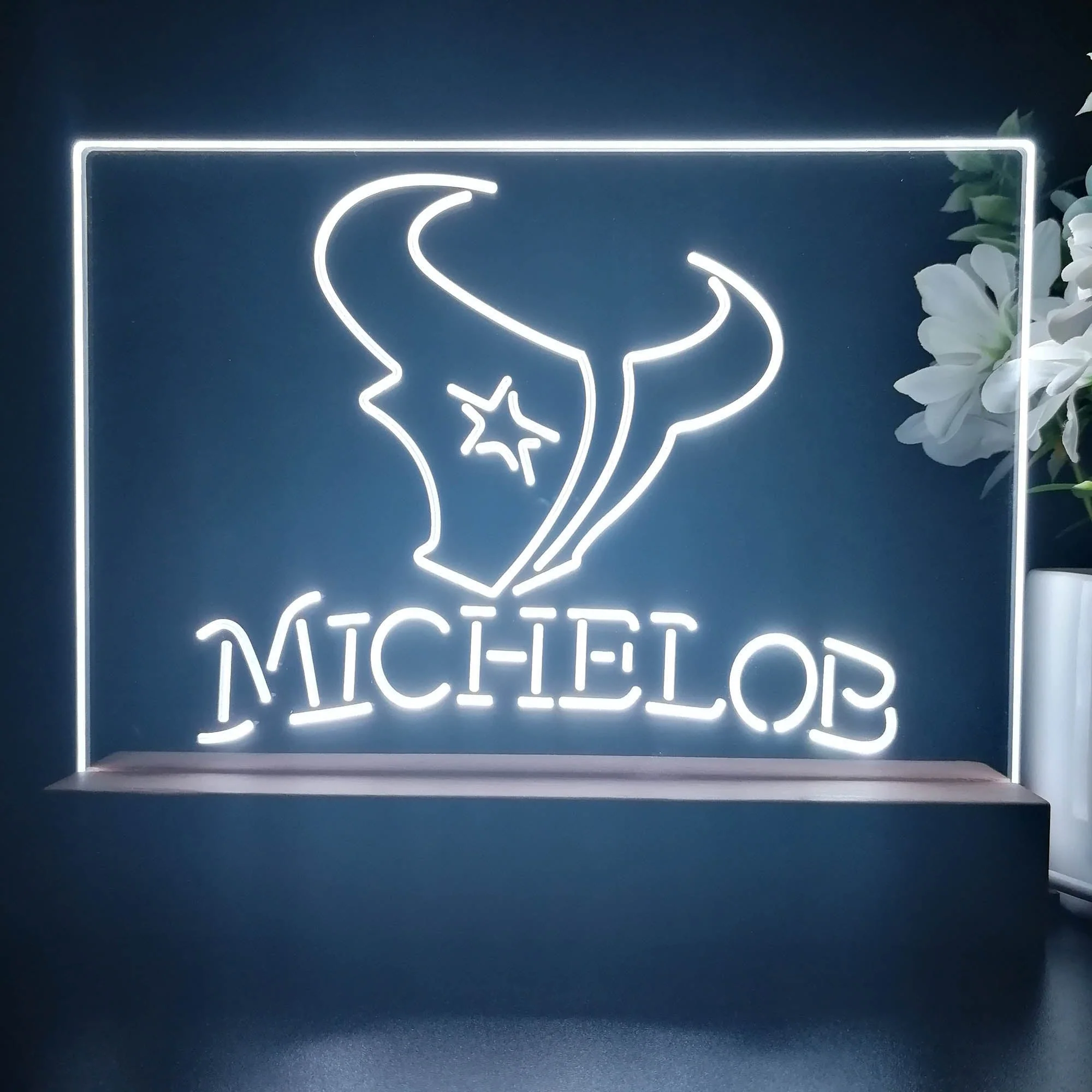 Michelob Bar Houston Texans 3D Illusion Night Light Desk Lamp - Image 4