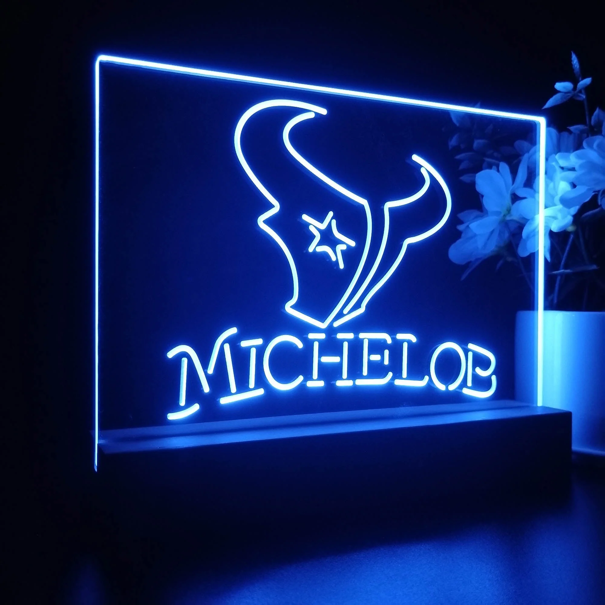 Michelob Bar Houston Texans 3D Illusion Night Light Desk Lamp - Image 5