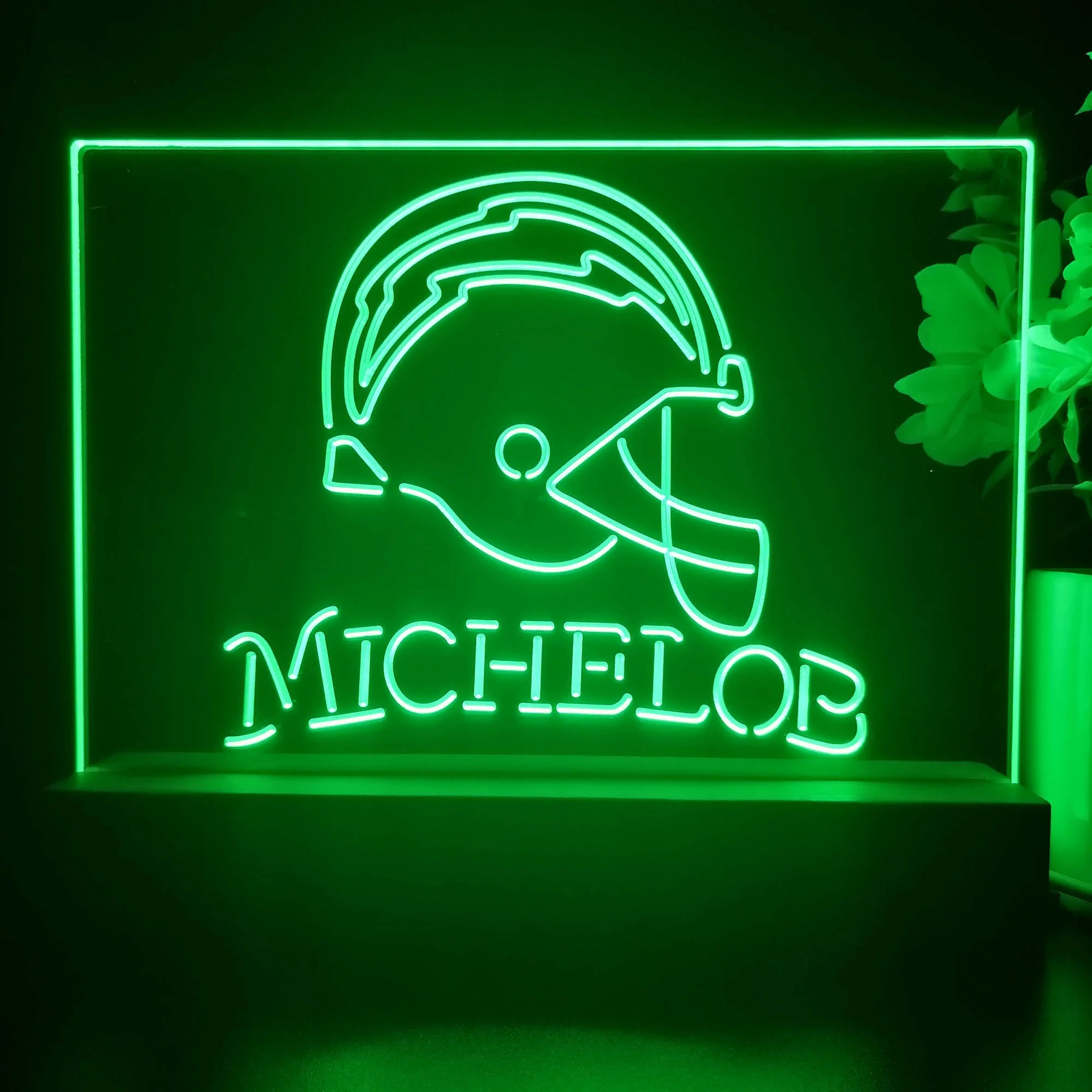 Michelob Bar Los Angeles Chargers 3D Illusion Night Light Desk Lamp - Image 3