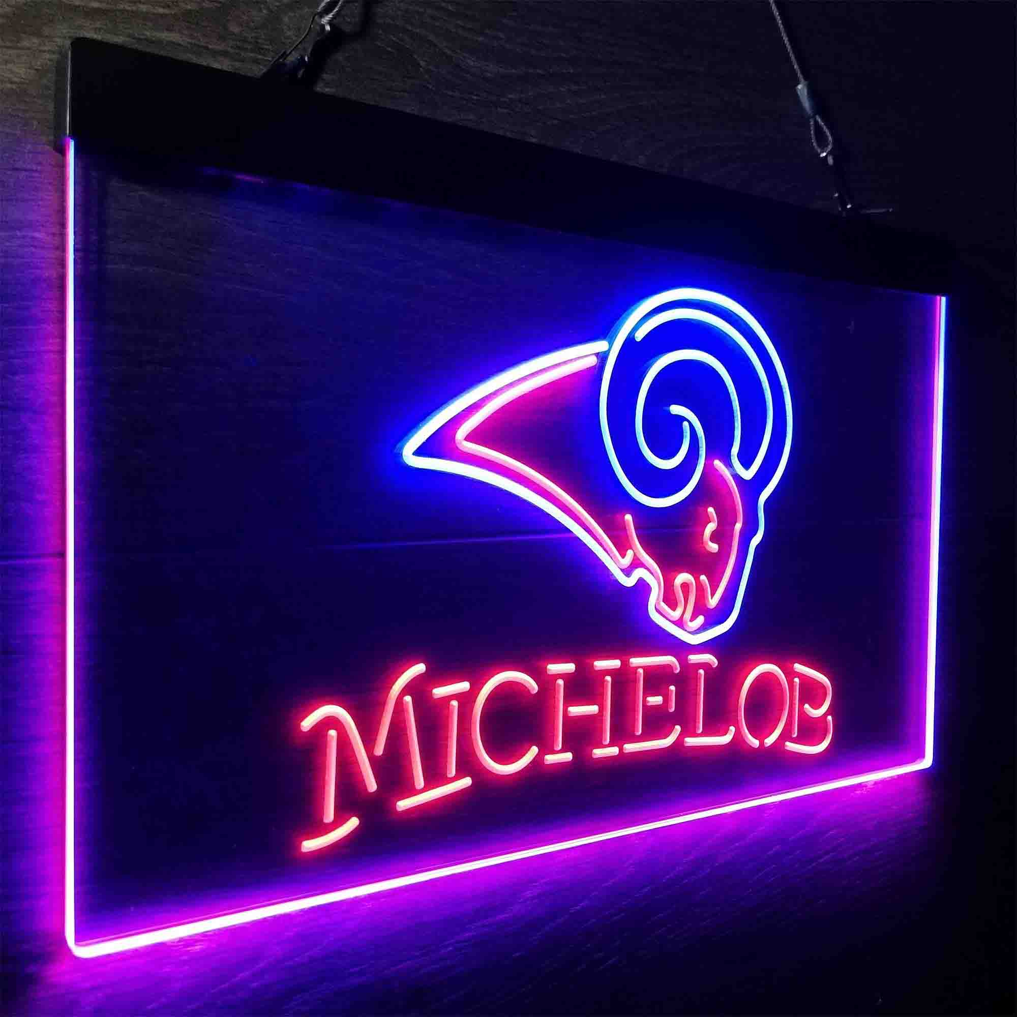 Michelob Bar Los Angeles Rams Est. 1937 Neon-Like LED Sign - Image 19