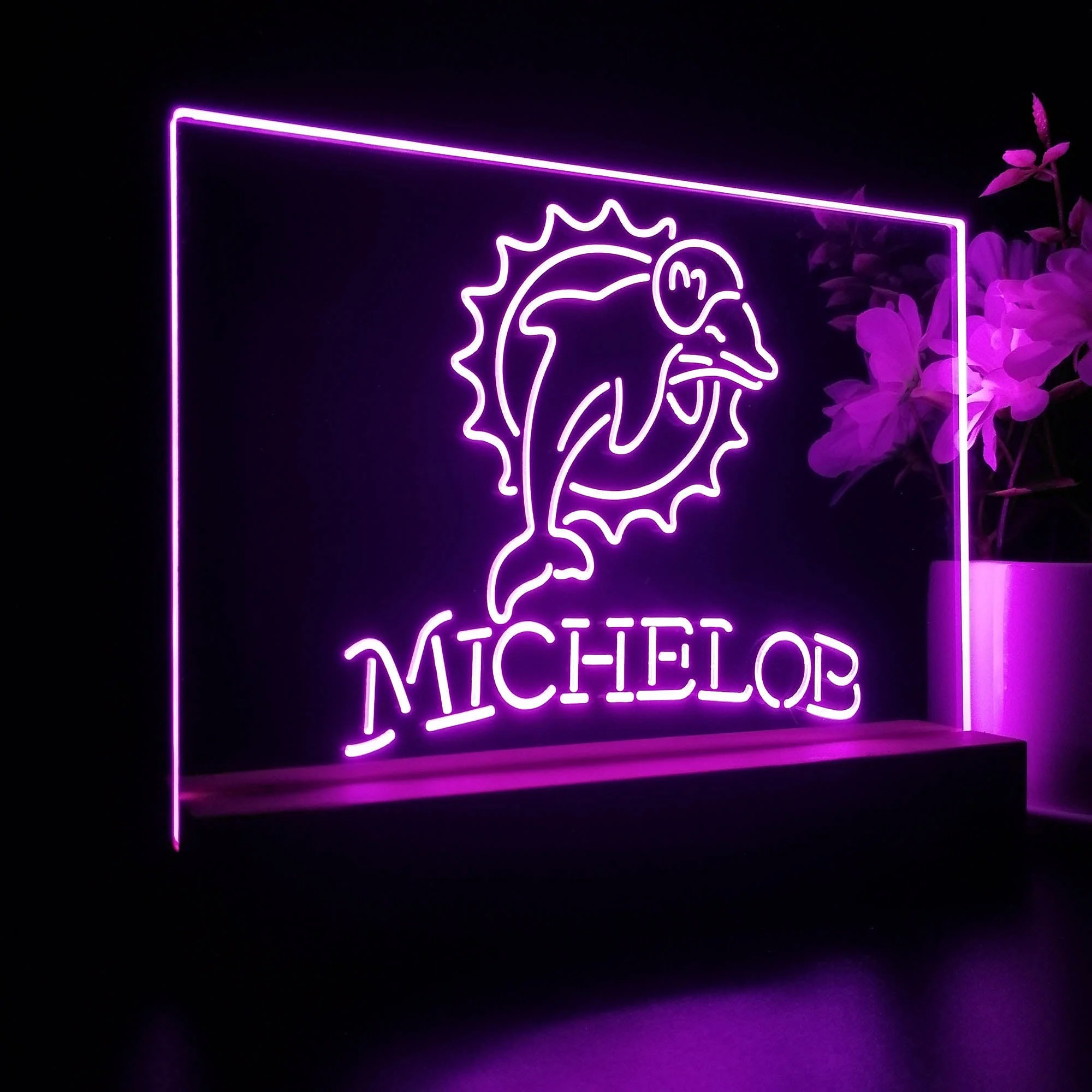 Michelob Bar Miami Dolphins 3D Illusion Night Light Desk Lamp - Image 7