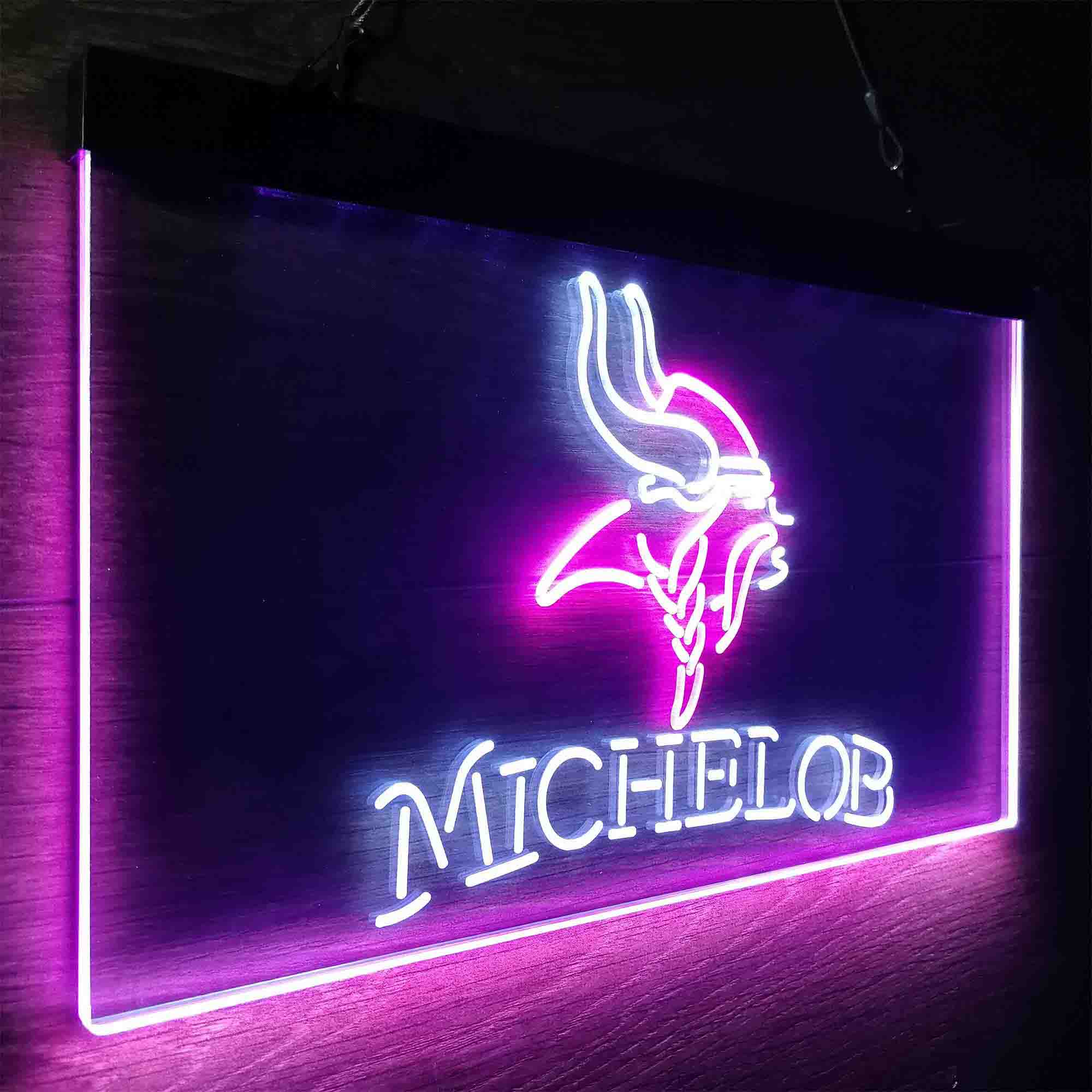 Michelob Bar Minnesota Vikings Est. 1961 Neon-Like LED Sign - Image 21