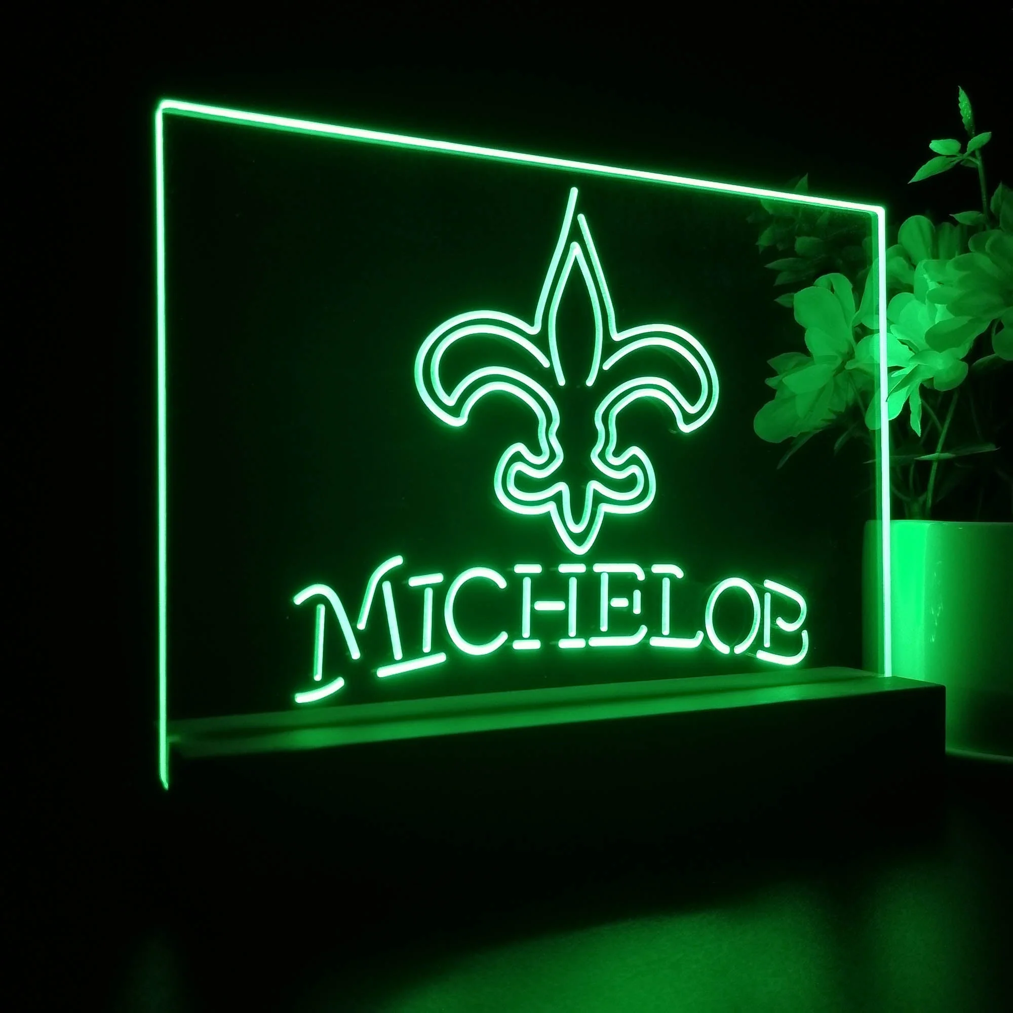 Michelob Bar New Orleans Saints 3D Illusion Night Light Desk Lamp - Image 5