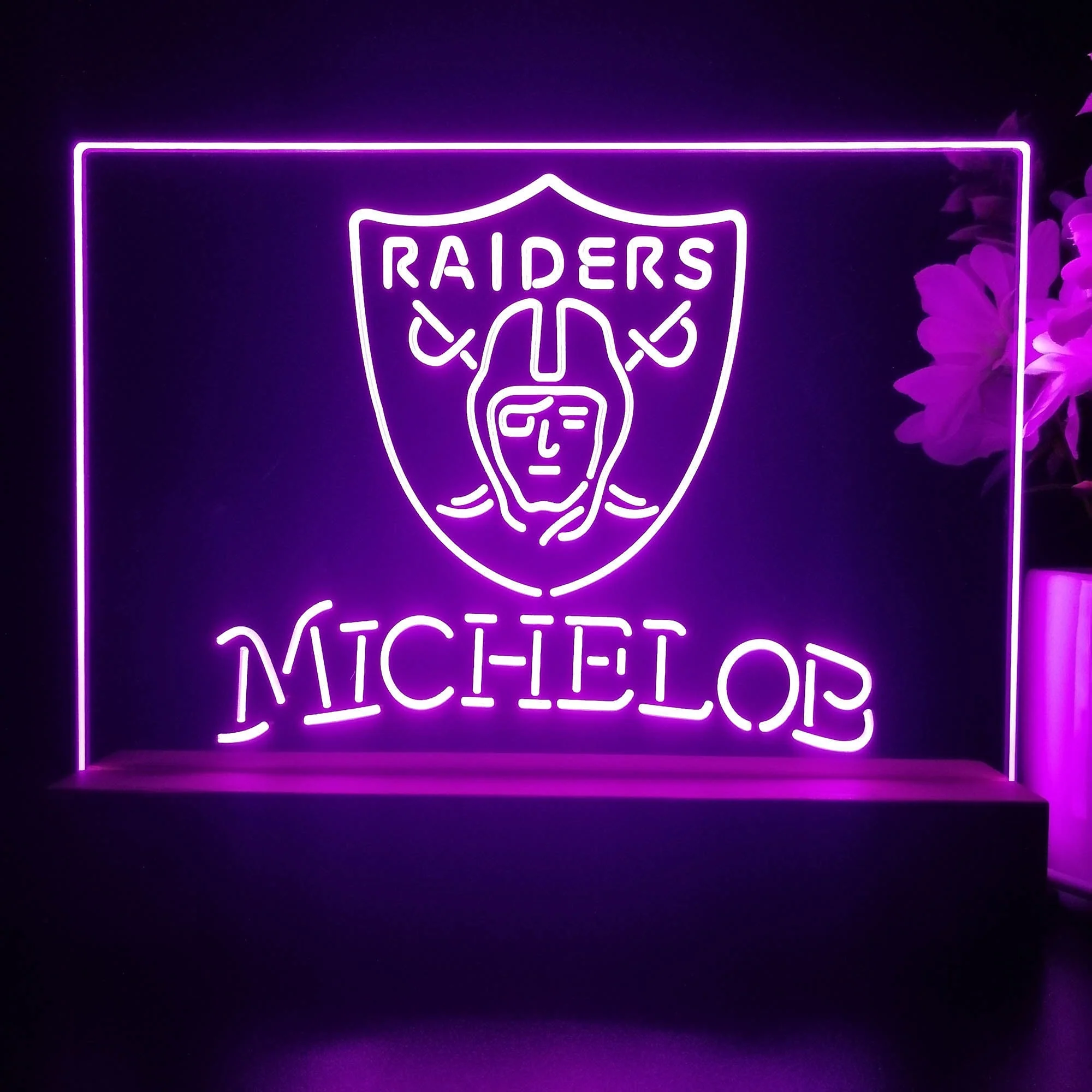 Michelob Las Vegas Raiders 3D Illusion Night Light Desk Lamp - Image 3