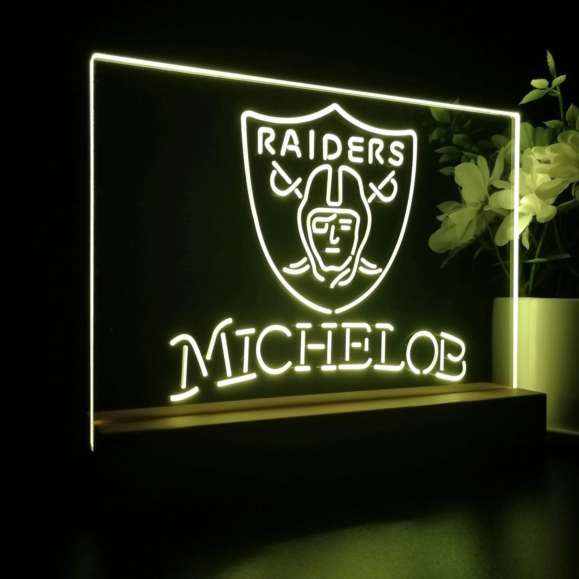 Michelob Las Vegas Raiders 3D Illusion Night Light Desk Lamp - Image 7