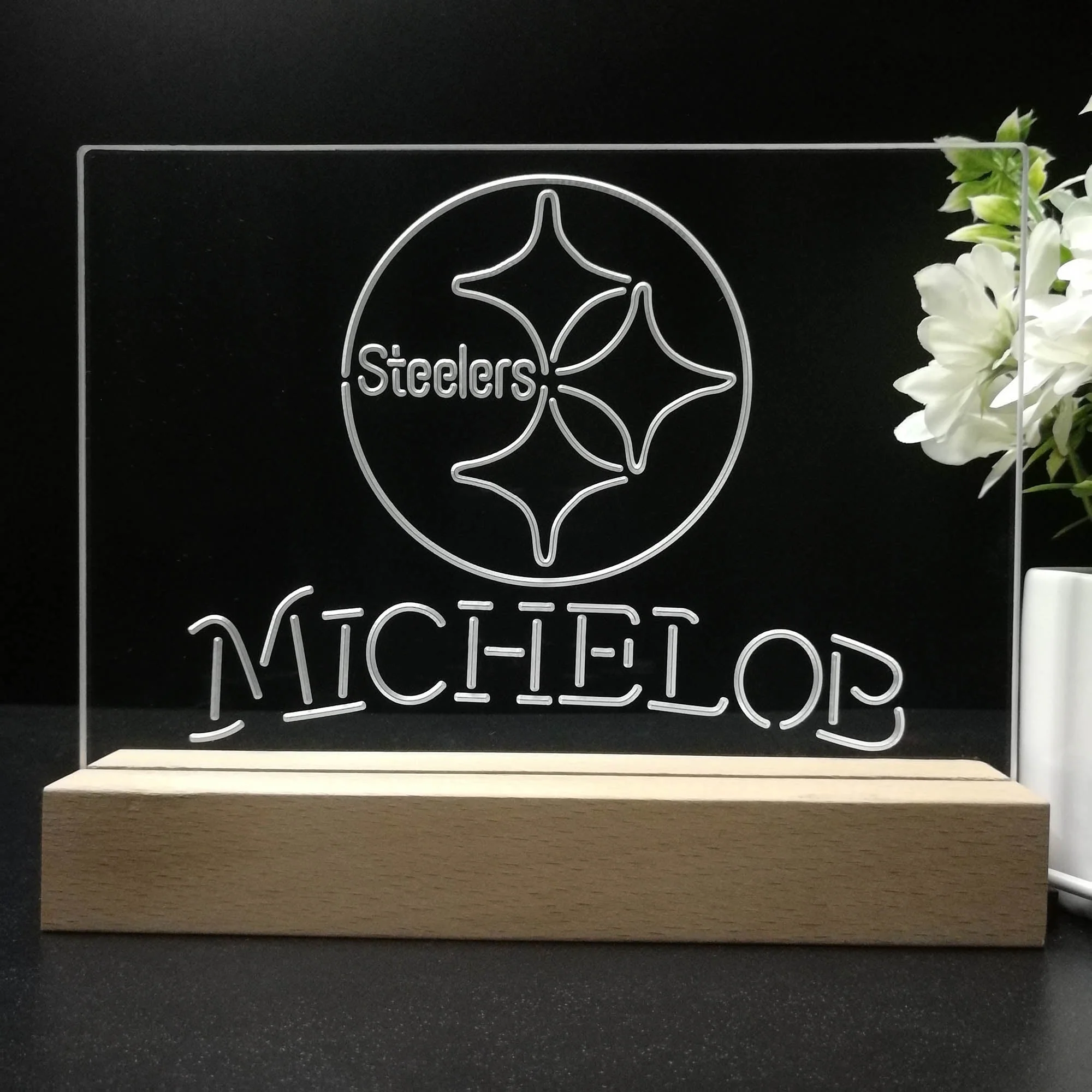 Michelob Bar Pittsburgh Steelers 3D Illusion Night Light Desk Lamp - Image 8