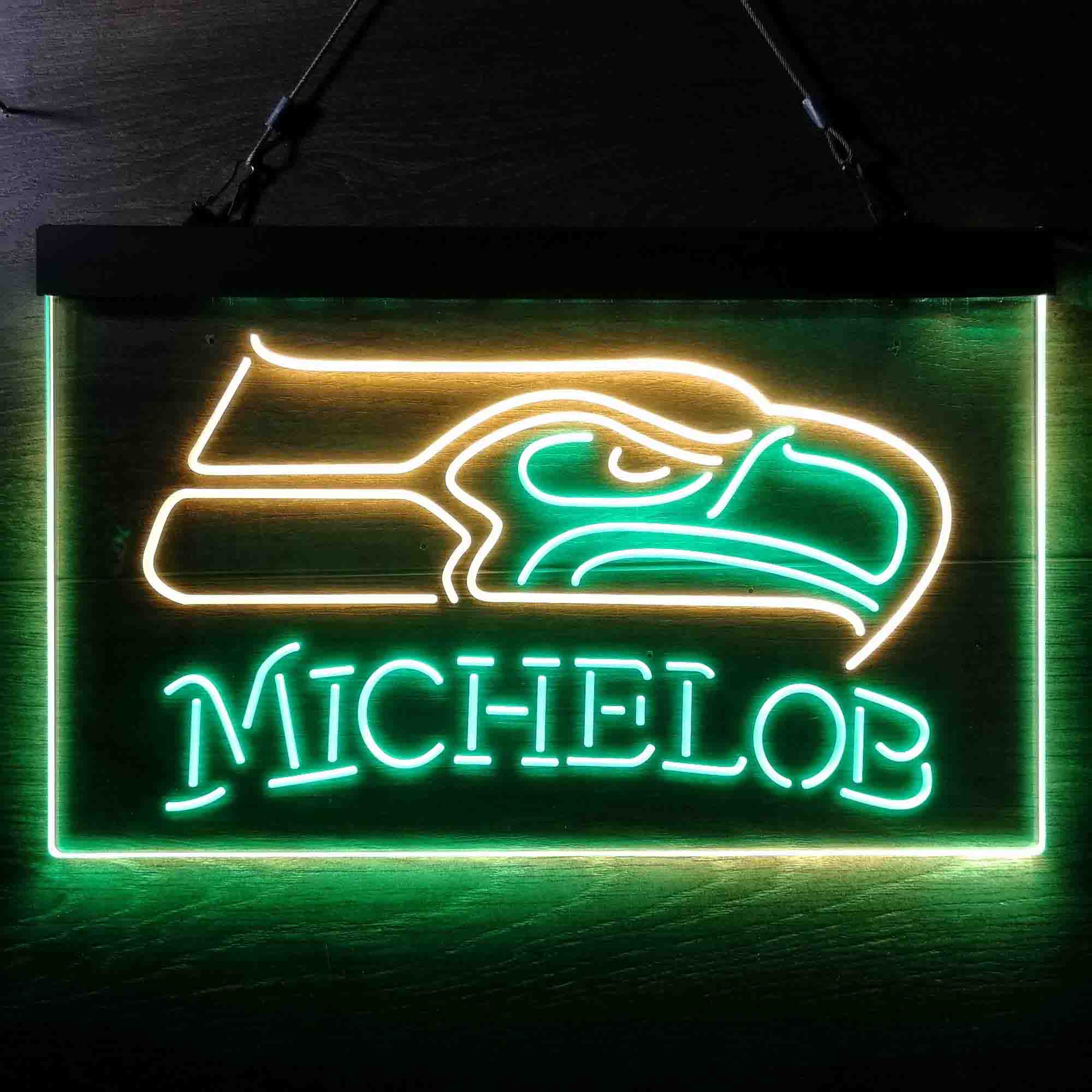 Michelob Bar Seattle Seahawks Est. 1976 Neon-Like LED Sign