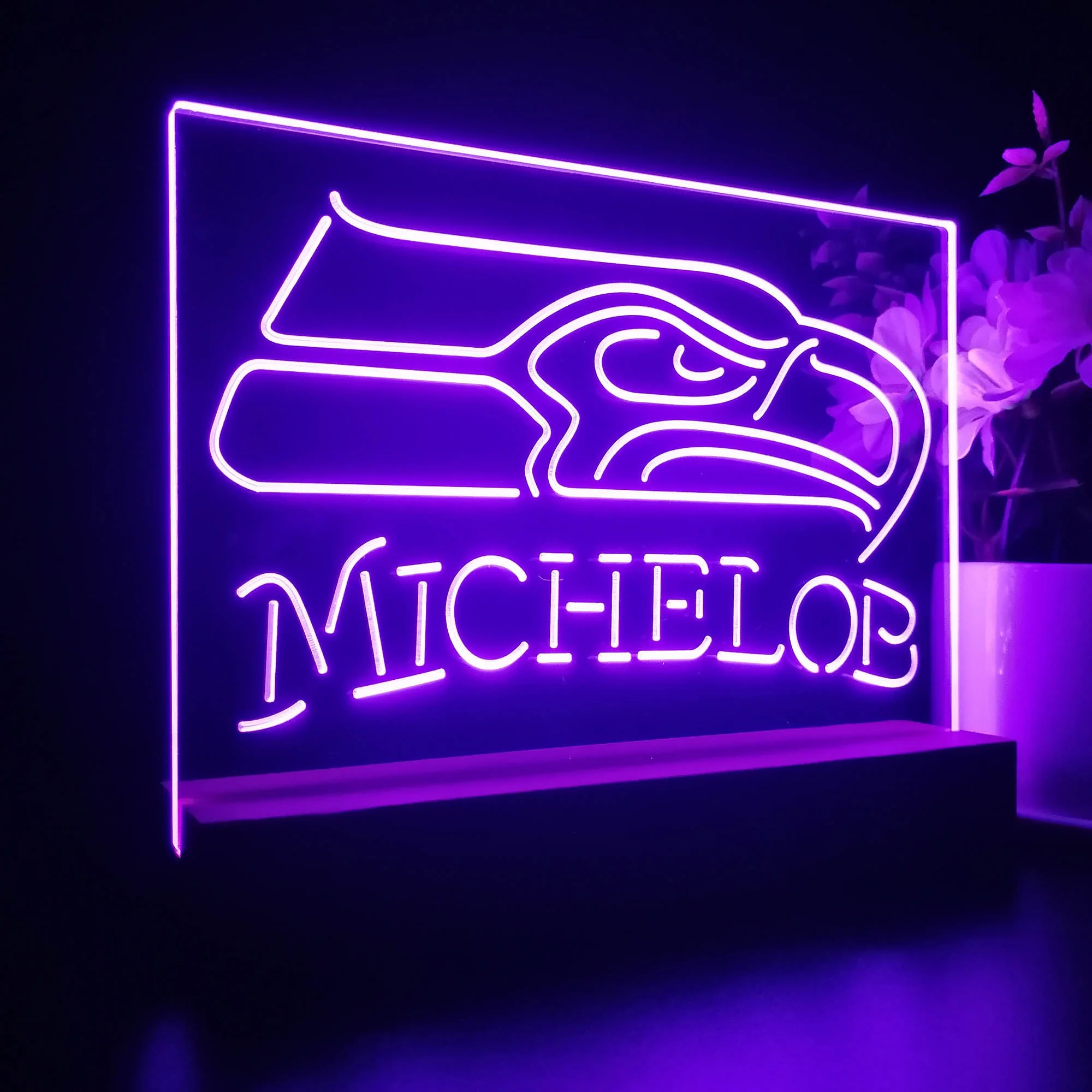 Michelob Bar Seattle Seahawks 3D Illusion Night Light Desk Lamp - Image 6