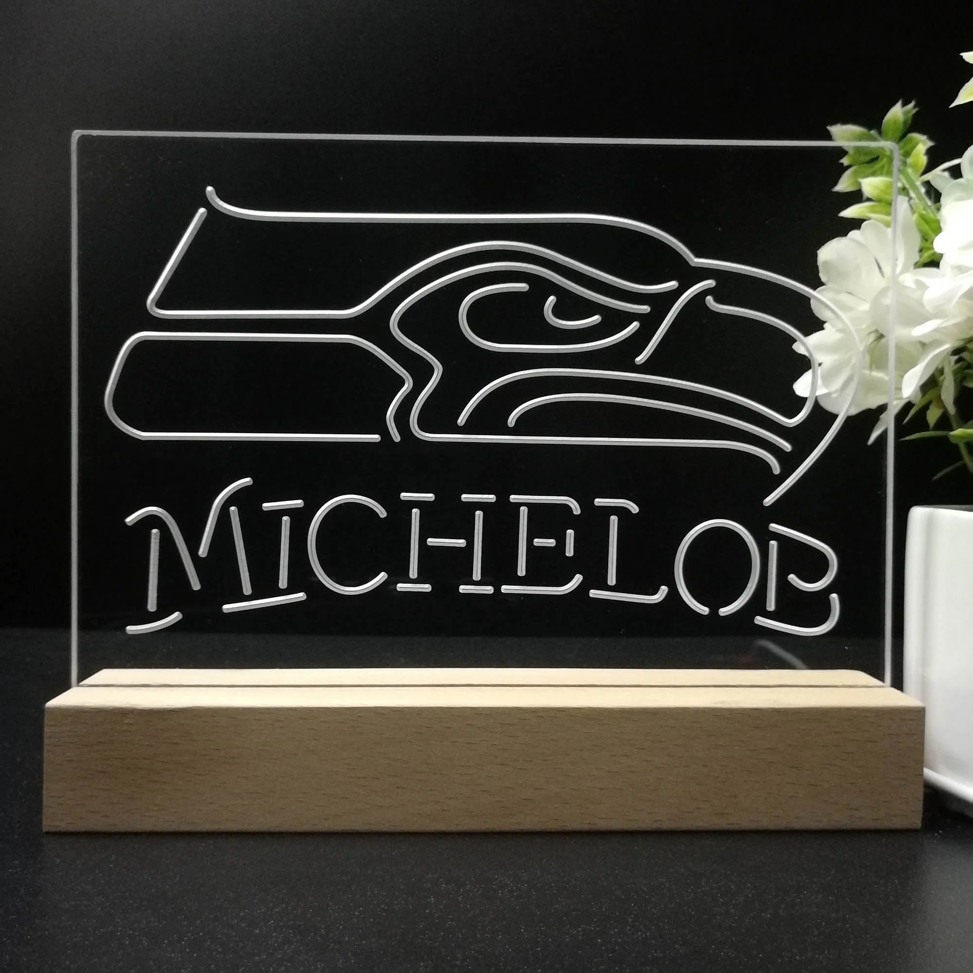 Michelob Bar Seattle Seahawks 3D Illusion Night Light Desk Lamp - Image 8