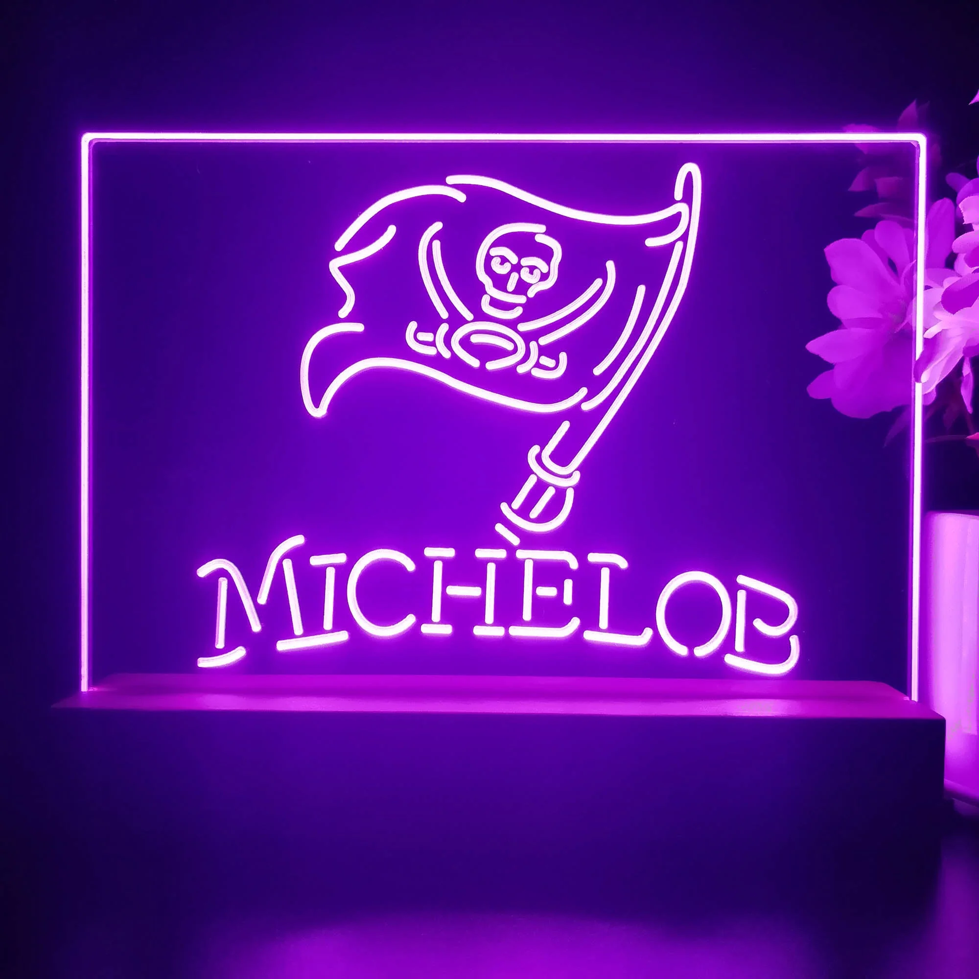 Michelob Bar Tampa Bay Buccaneers 3D Illusion Night Light Desk Lamp - Image 2