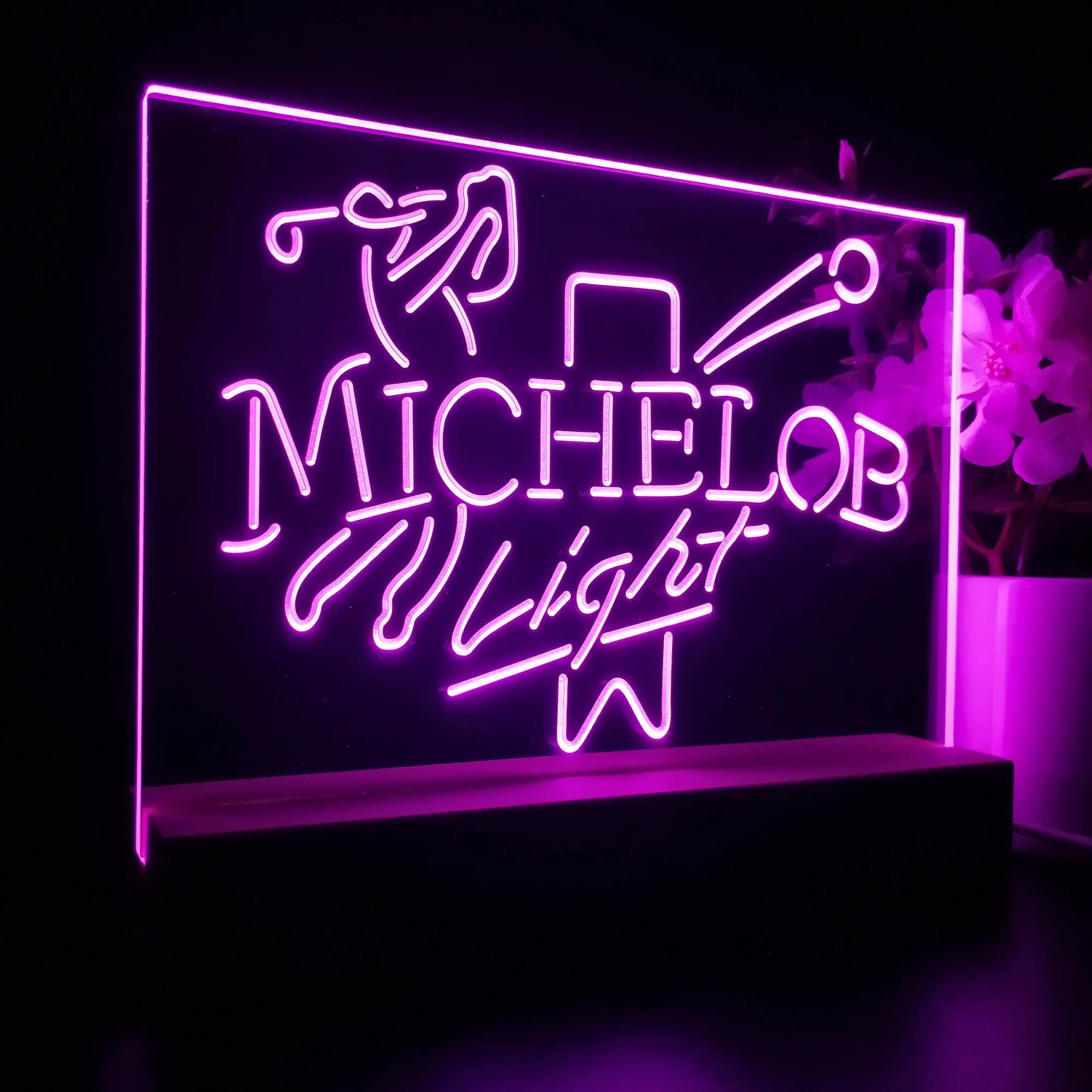 Michelob Light Beer Golf Bar Neon Sign Pub Bar Lamp - Image 7