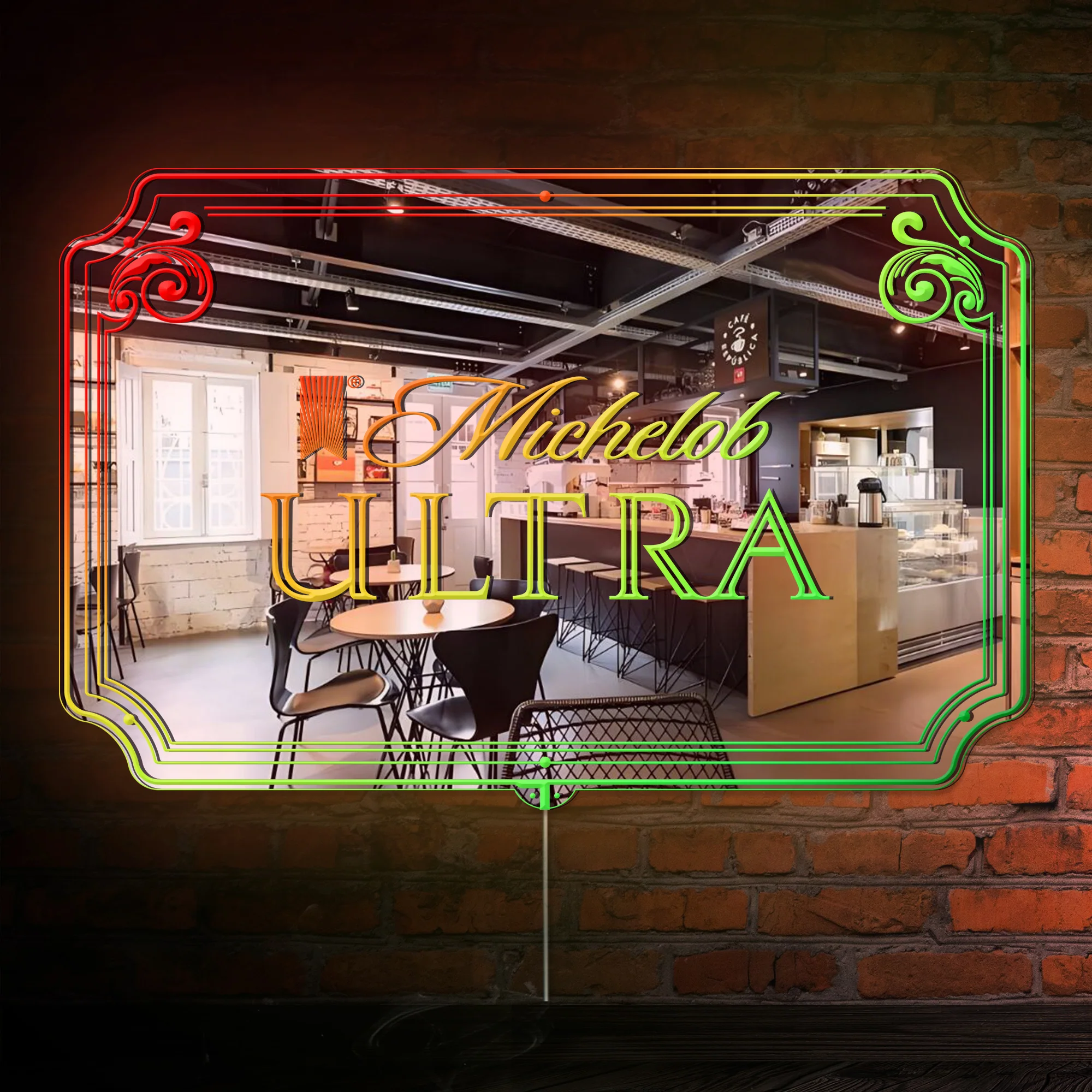 Michelob Ultra RGB LED Neon Sign with Elegant Mirror Backing - Image 4