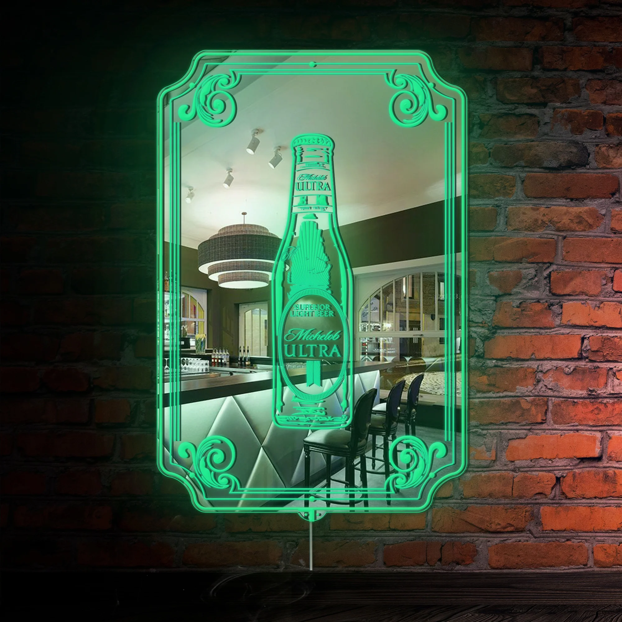 Michelob Ultra RGB LED Neon Sign with Elegant Mirror Backing - Image 3