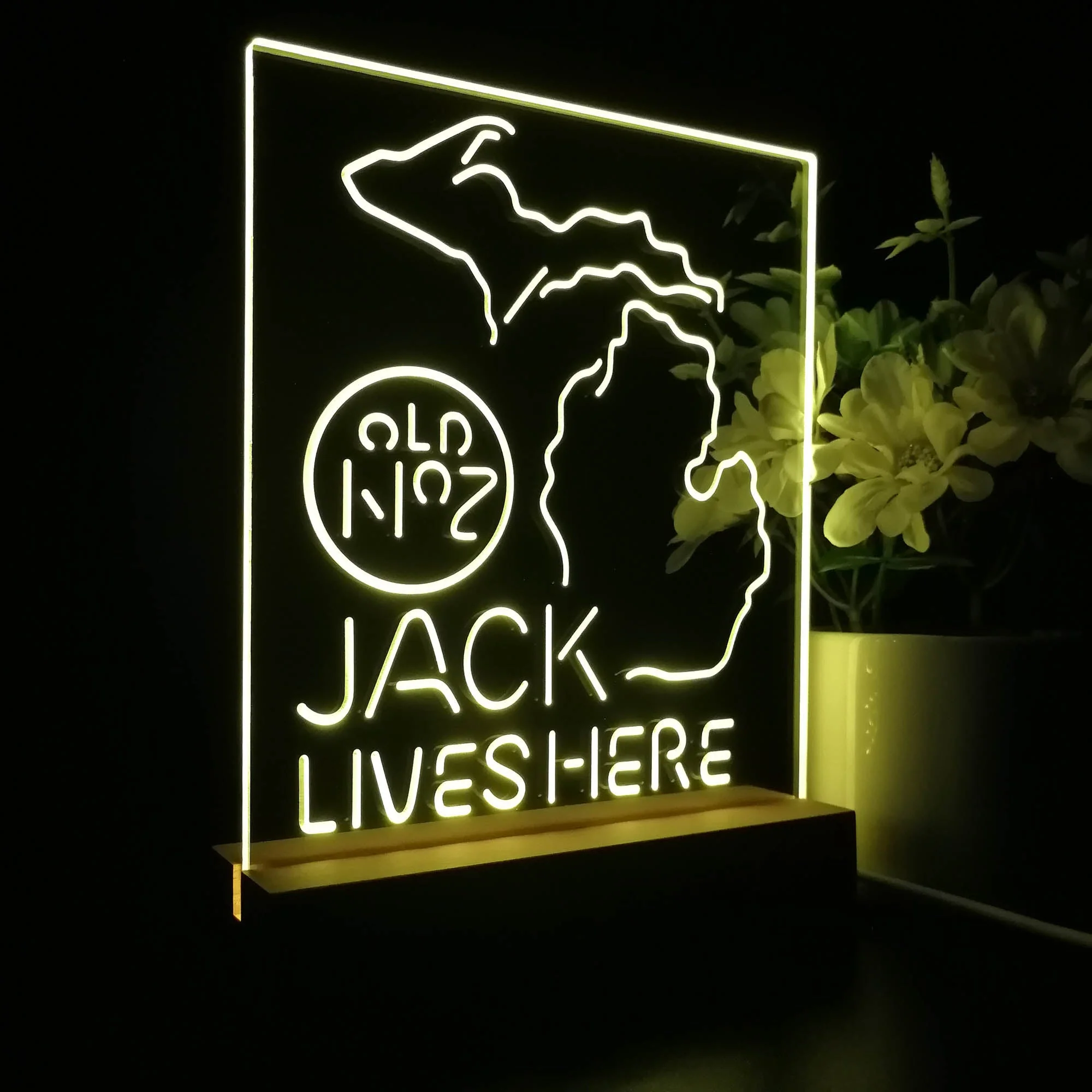 Michigan Jack Lives Here Night Light Neon Pub Bar Lamp - Image 5