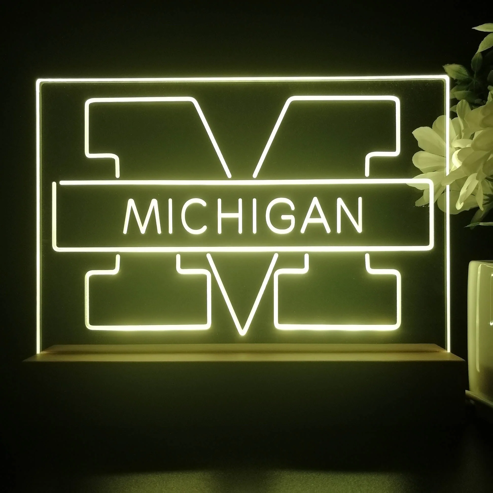 Michigan Wolverines Night Light Pub Bar Lamp - Image 3