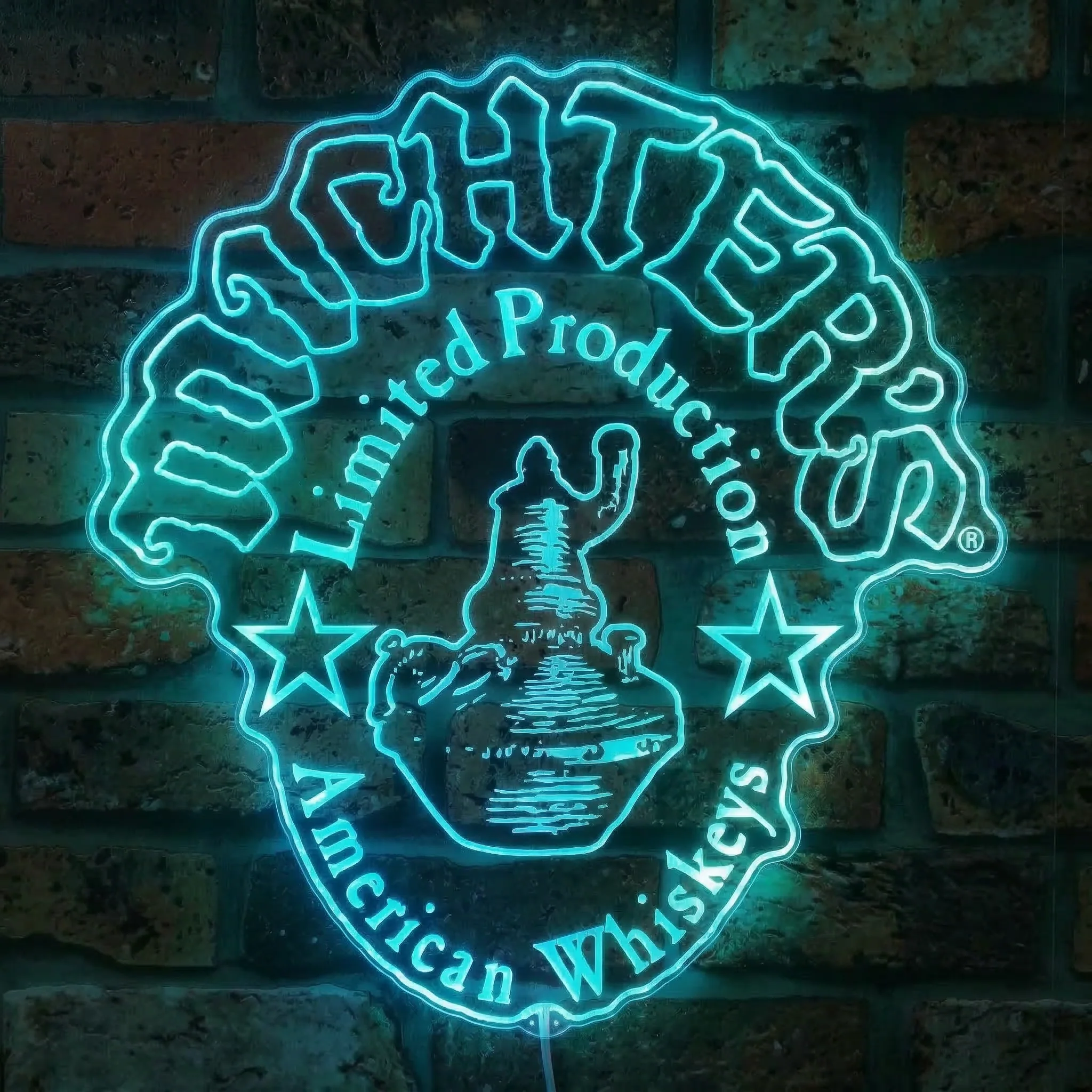 Michter's Whiskey Neon LED Sign with Dynamic RGB Colors
