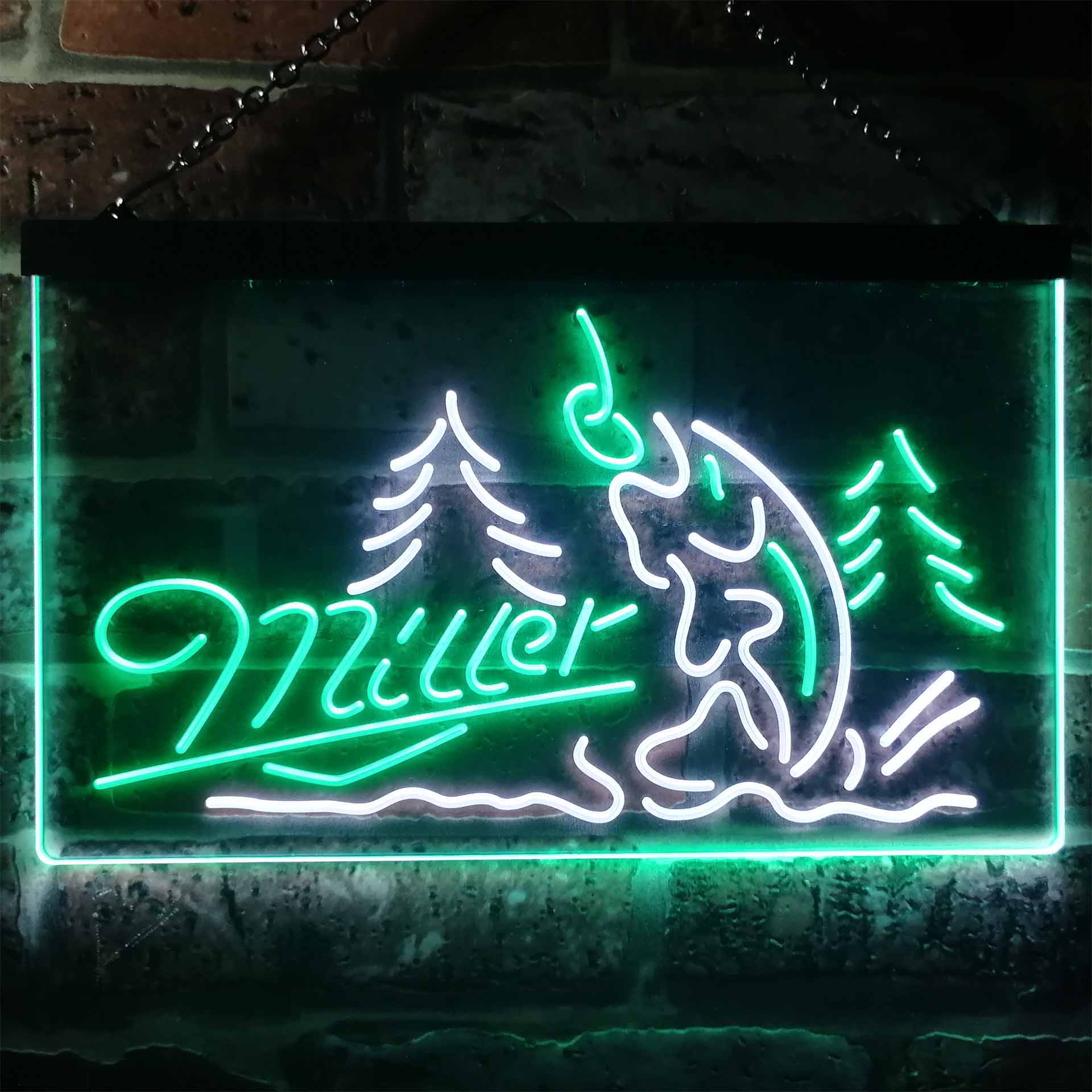 Miller Fish Fishing Home Bar Neon Light LED Sign - Image 10