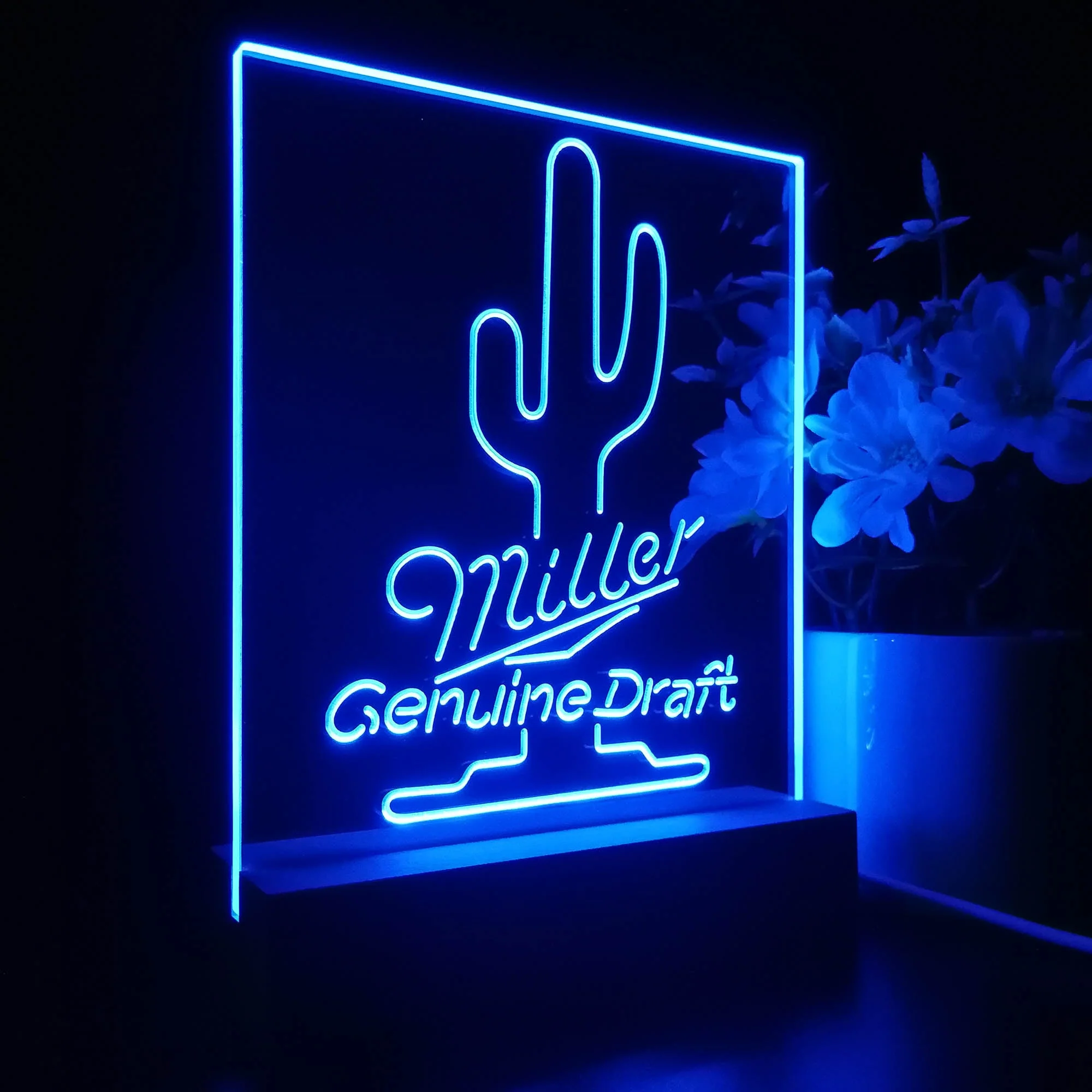 Miller Genuine Cactus Night Light Neon Pub Bar Lamp - Image 7
