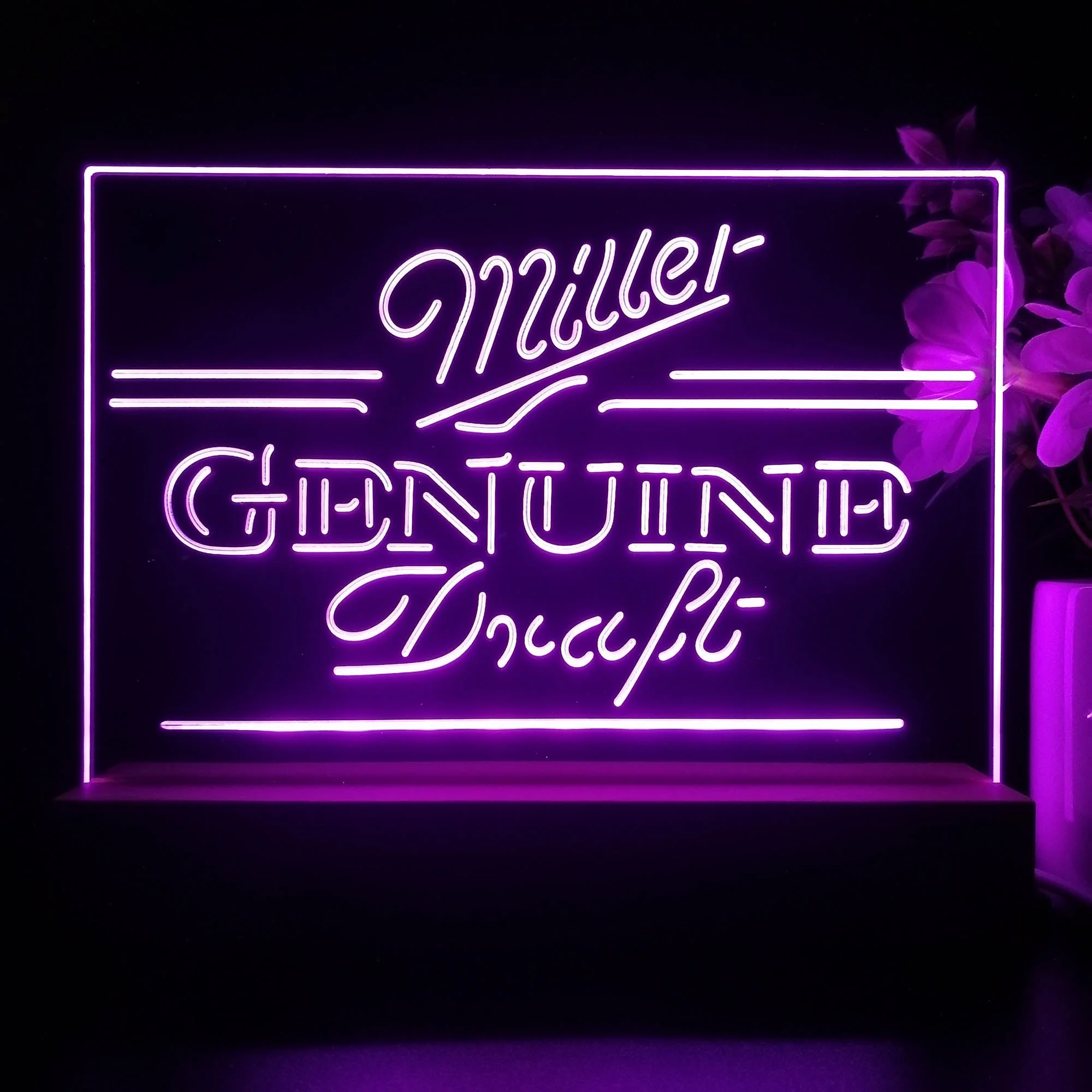 Miller Genuine Draft Neon Sign Pub Bar Lamp - Image 3
