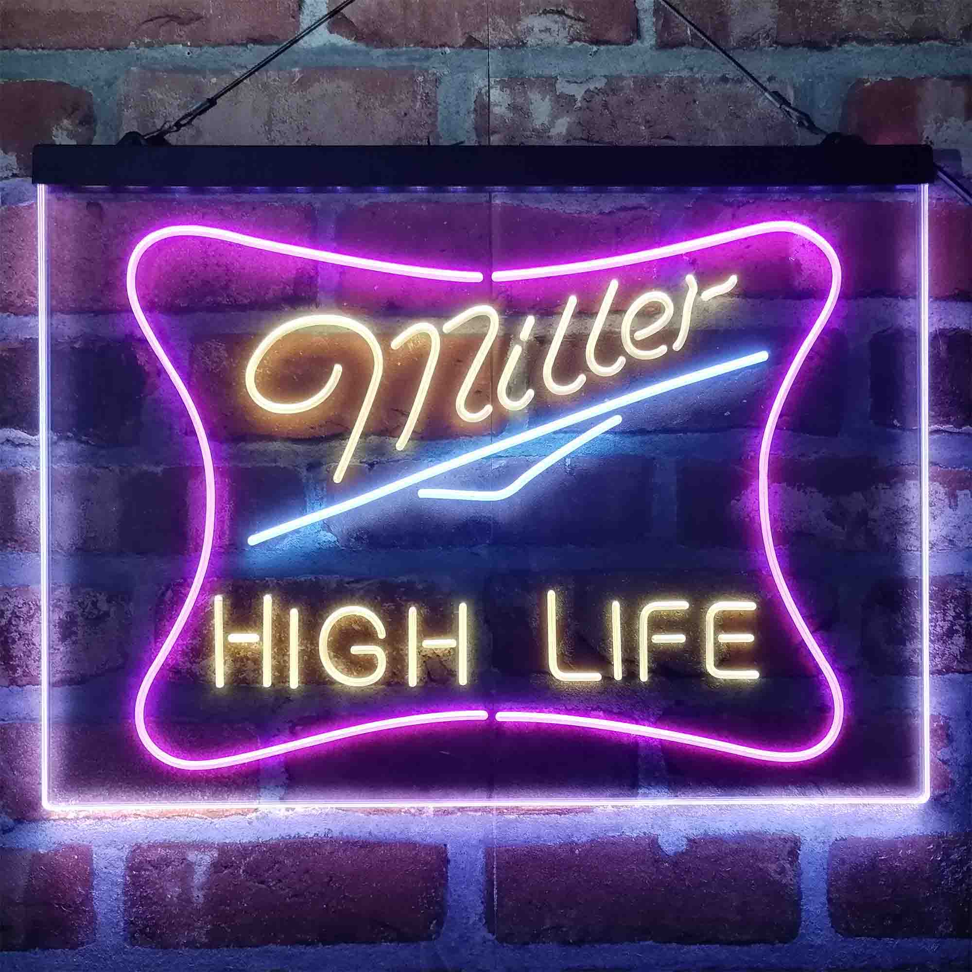Miller High Life Beer  Neon 3-Color LED Sign