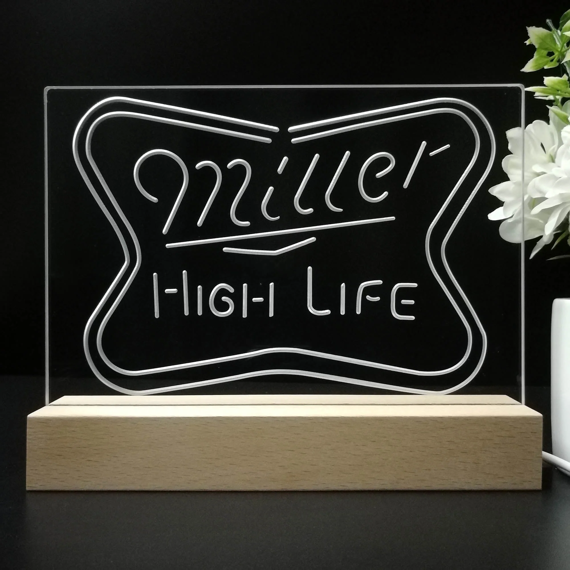Miller High Life Beer Neon Sign Pub Bar Lamp - Image 8