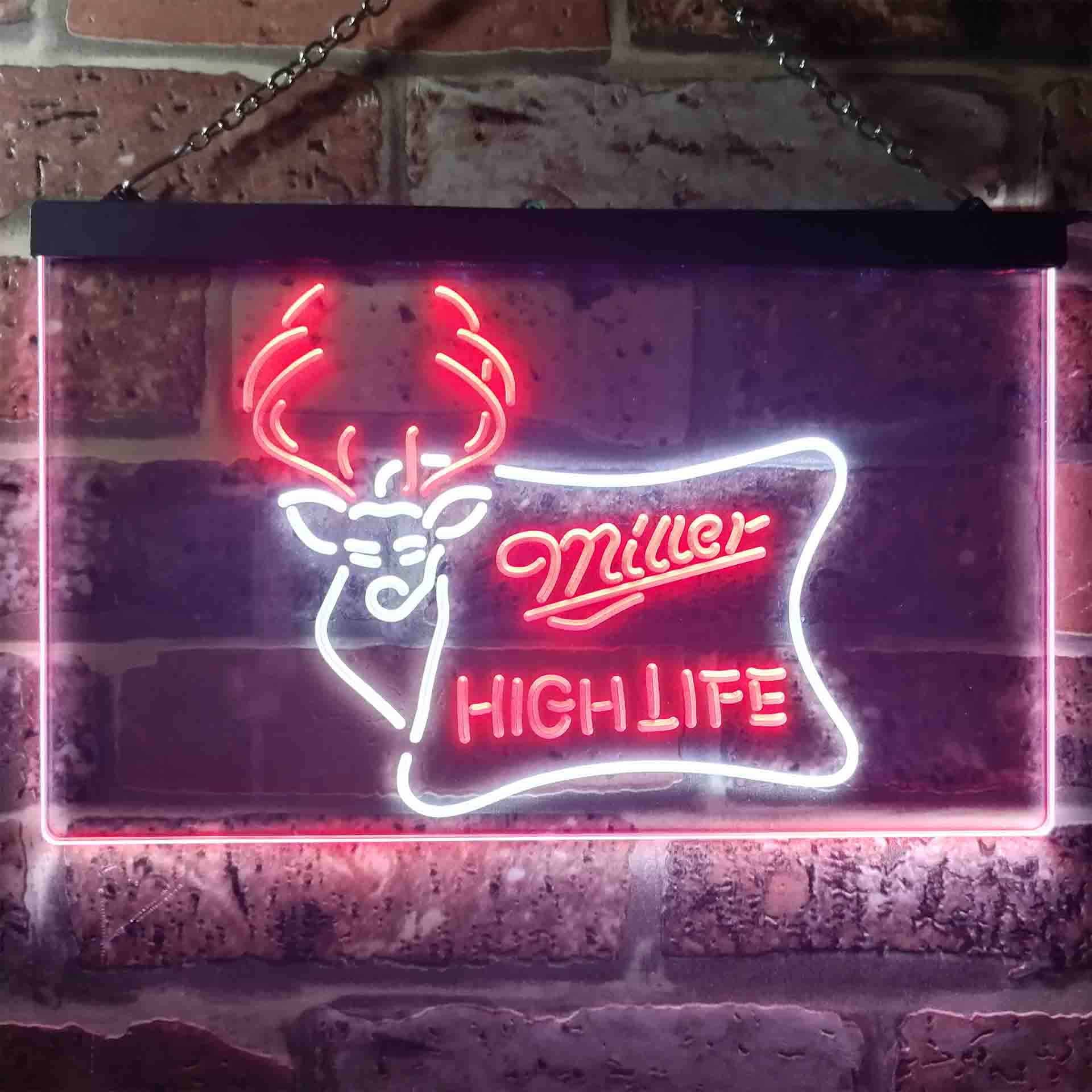 Miller High Life Deer Hunt Home Bar Neon Light LED Sign - Image 10