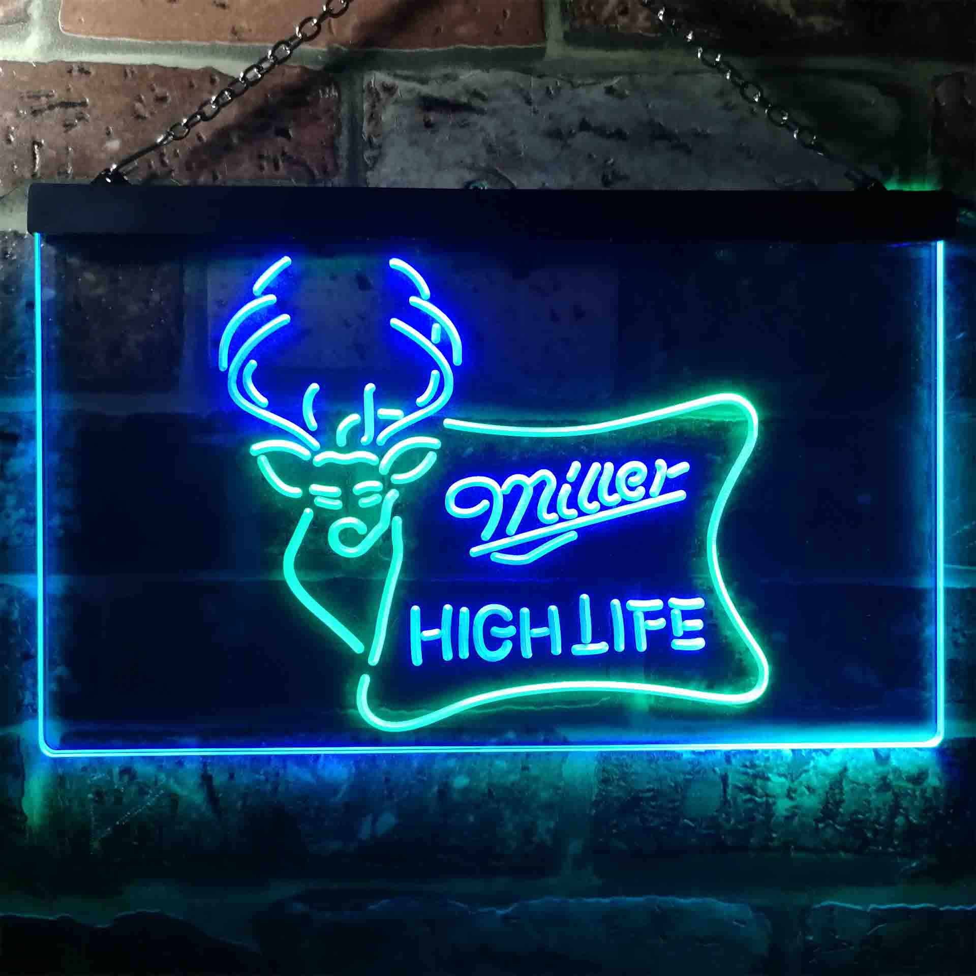 Miller High Life Deer Hunt Home Bar Neon Light LED Sign - Image 2