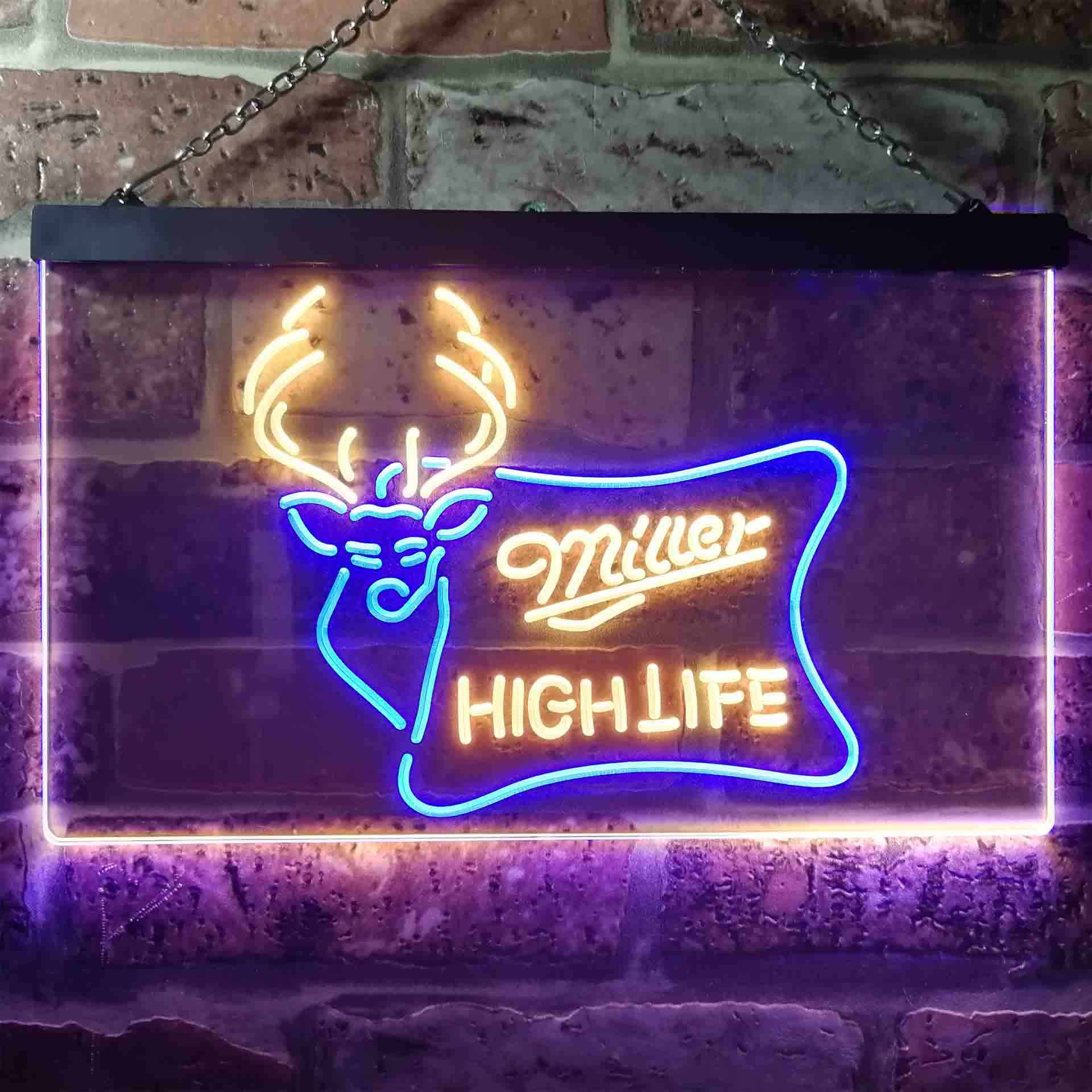 Miller High Life Deer Hunt Home Bar Neon Light LED Sign - Image 8