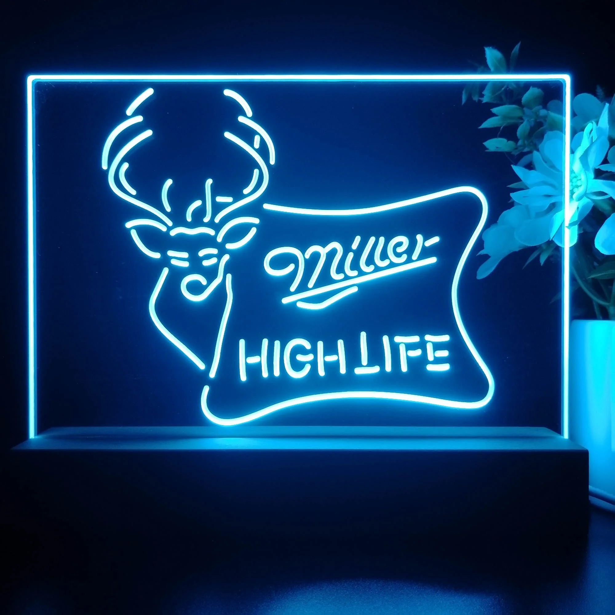 Miller High Life Deer Hunt Neon Sign Pub Bar Lamp - Image 2