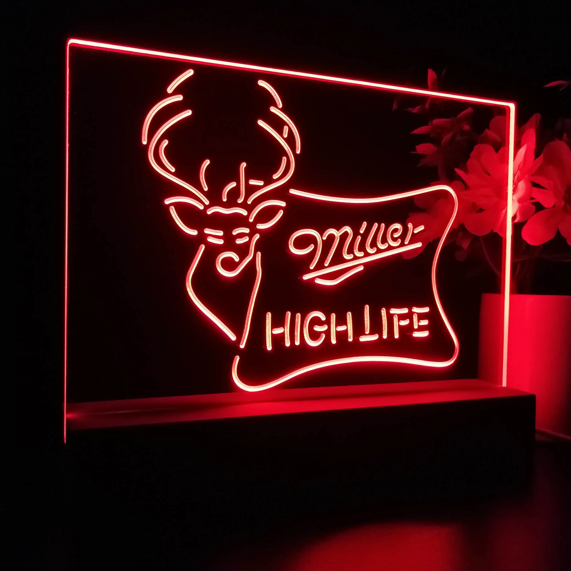 Miller High Life Deer Hunt Neon Sign Pub Bar Lamp - Image 5