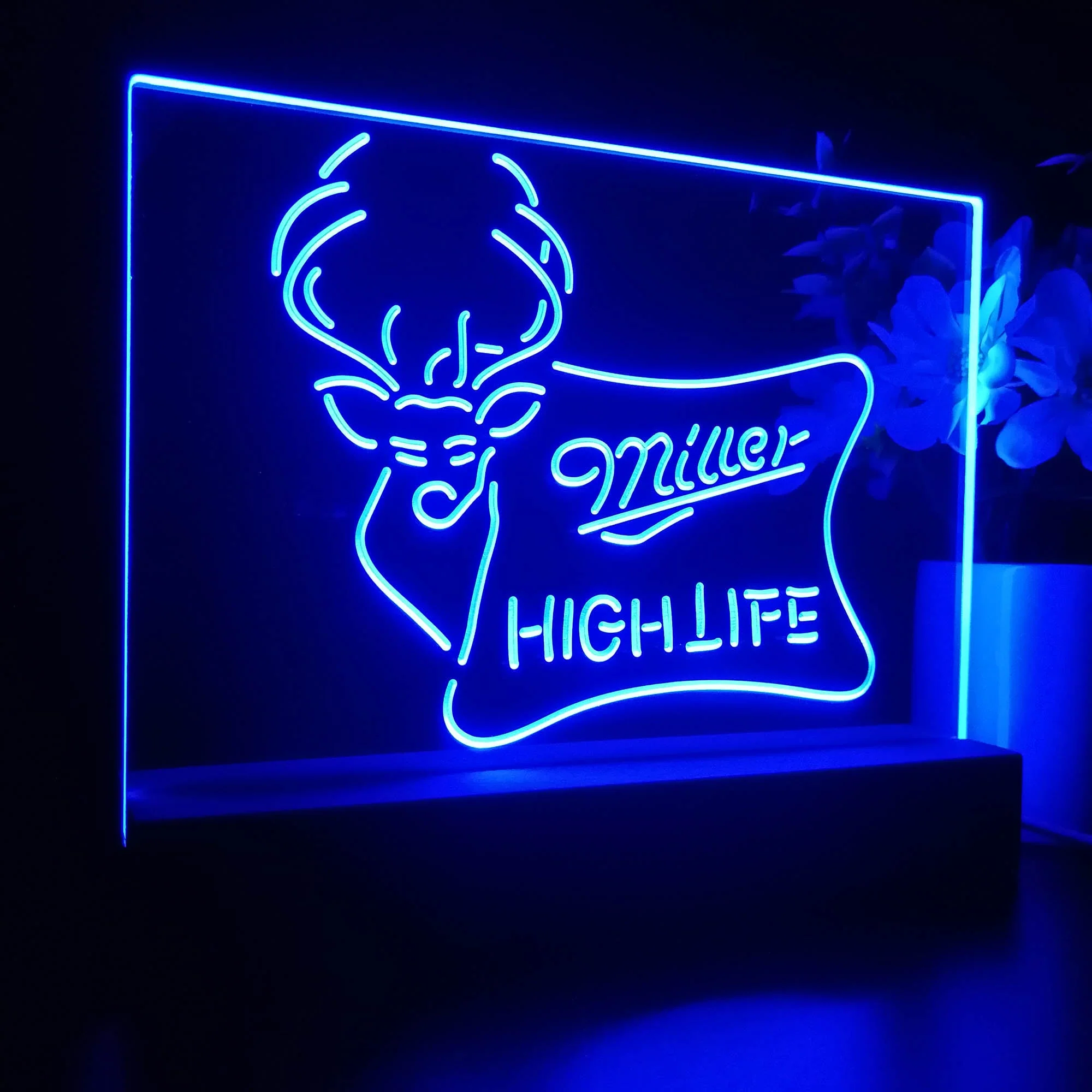 Miller High Life Deer Hunt Neon Sign Pub Bar Lamp - Image 6