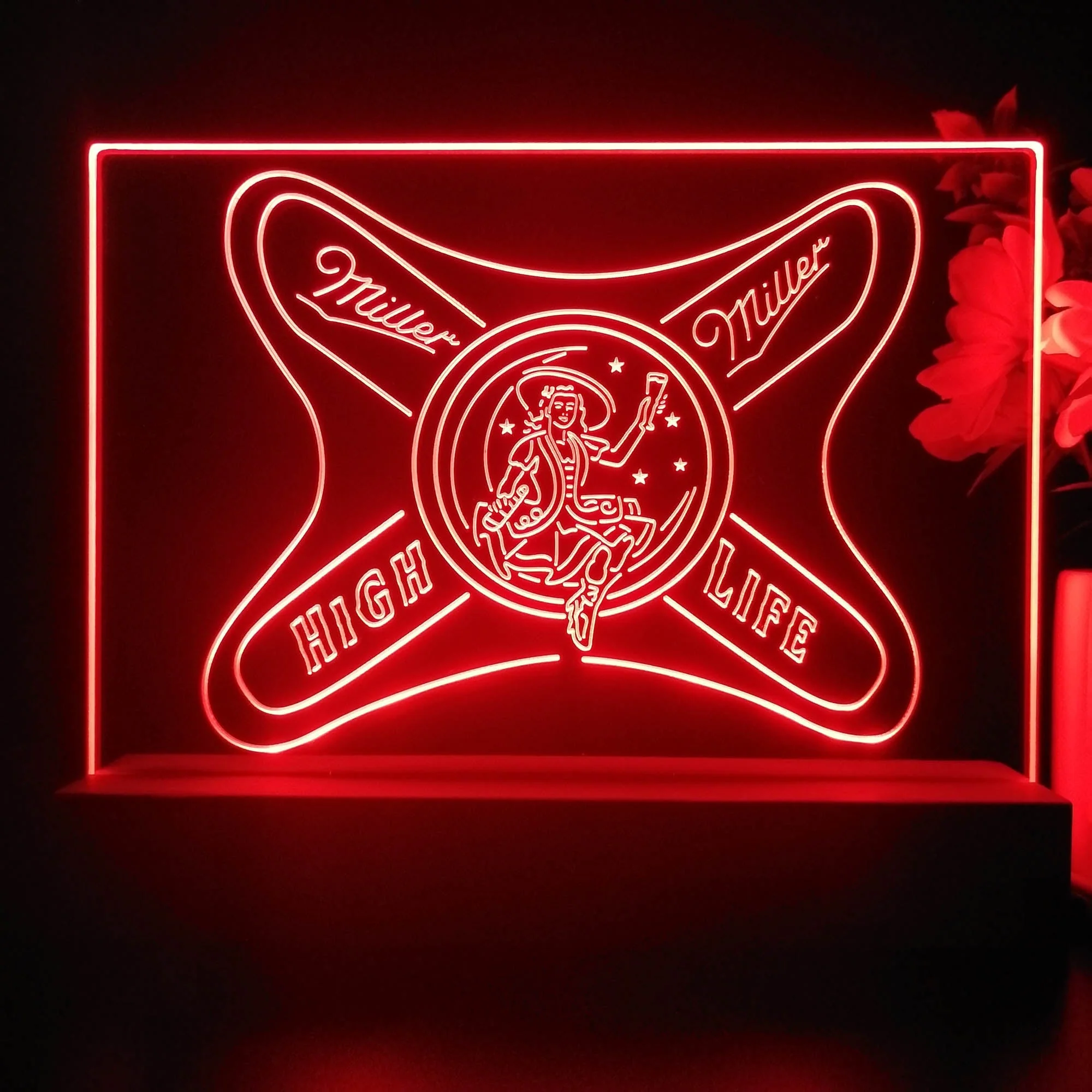 Miller High Life Girl Night Light Pub Bar Decor Lamp
