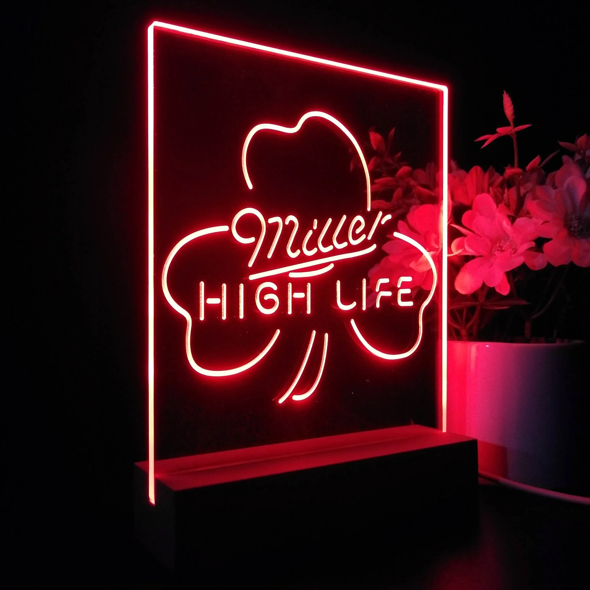 Miller High Life Shamrock 3D Illusion Night Light Desk Lamp - Image 6