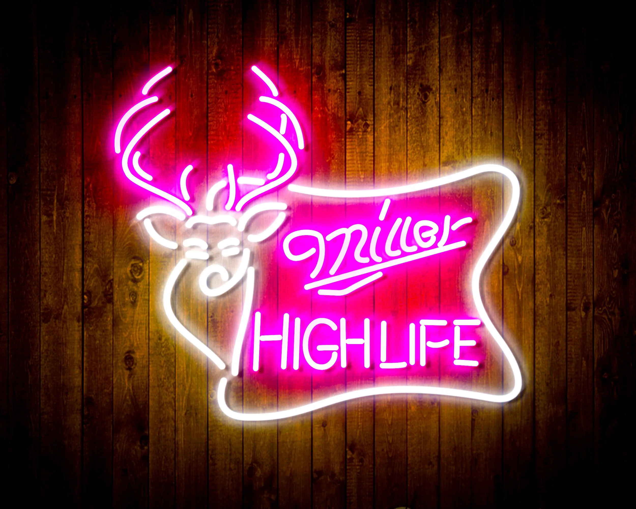 Miller High Life with Deer Head Handmade Neon Flex LED Sign - Image 13