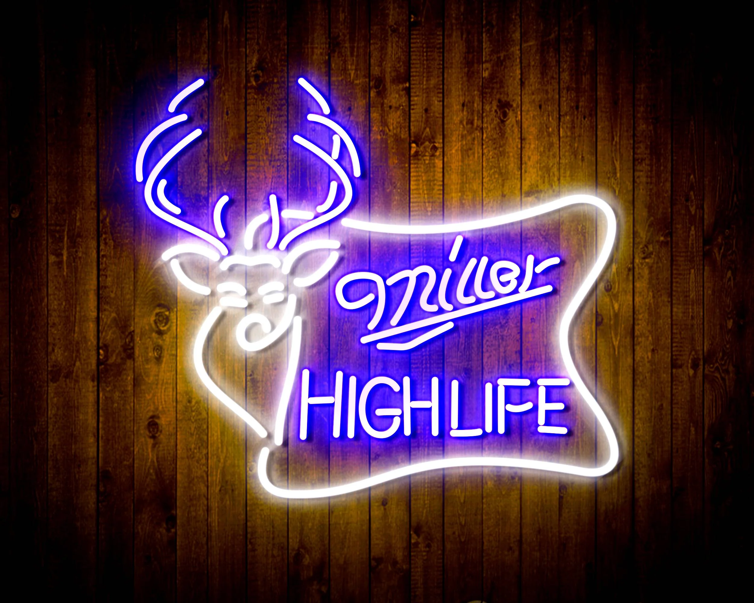 Miller High Life with Deer Head Handmade Neon Flex LED Sign - Image 14