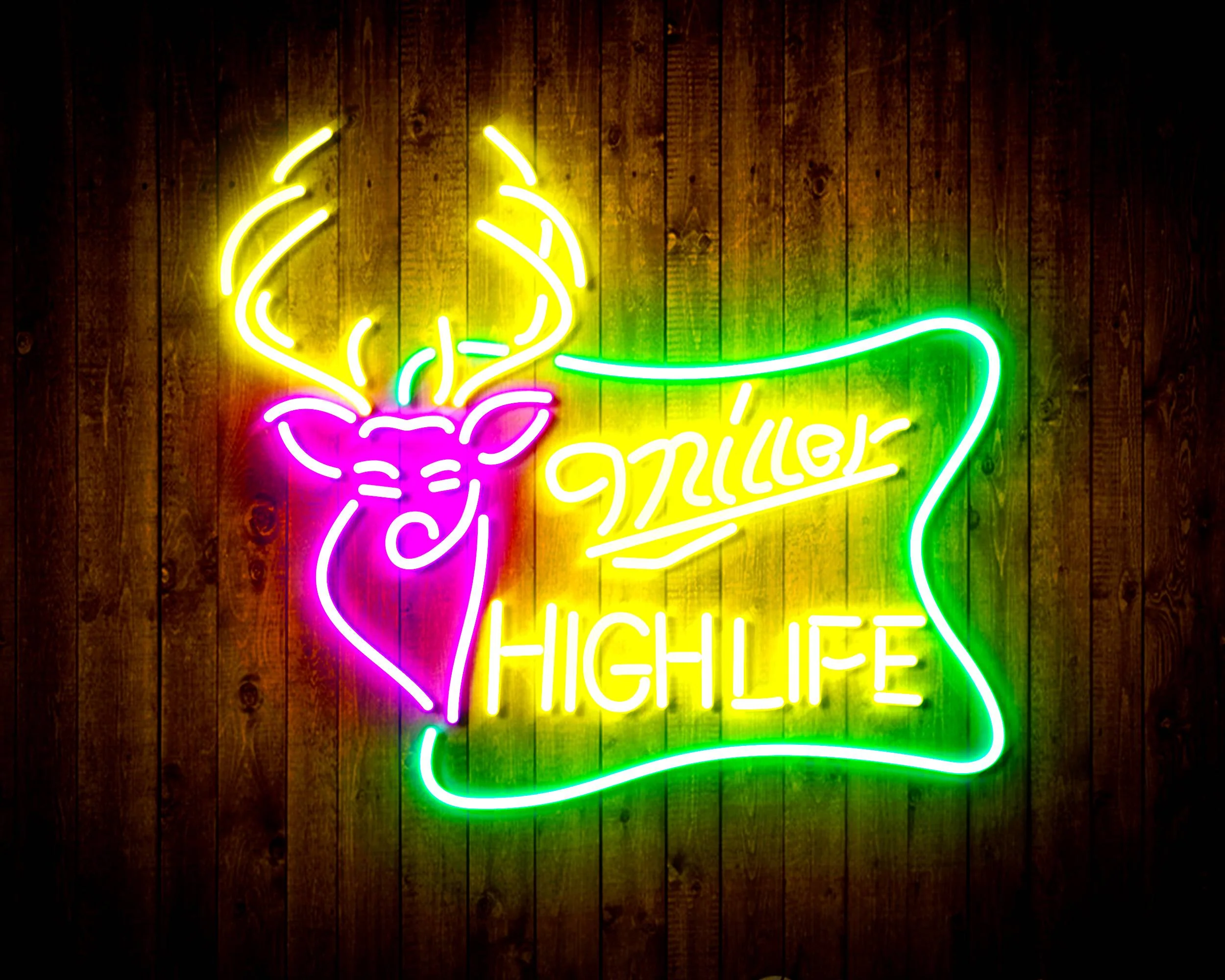 Miller High Life with Deer Head Handmade Neon Flex LED Sign - Image 2