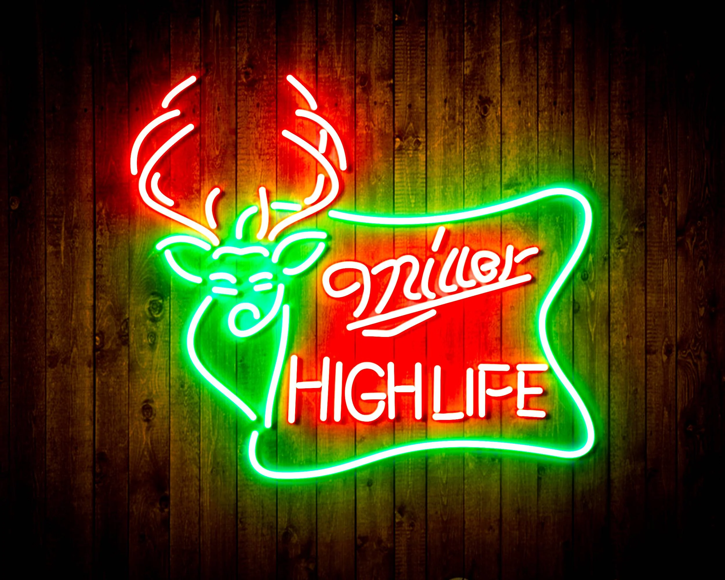 Miller High Life with Deer Head Handmade Neon Flex LED Sign - Image 21