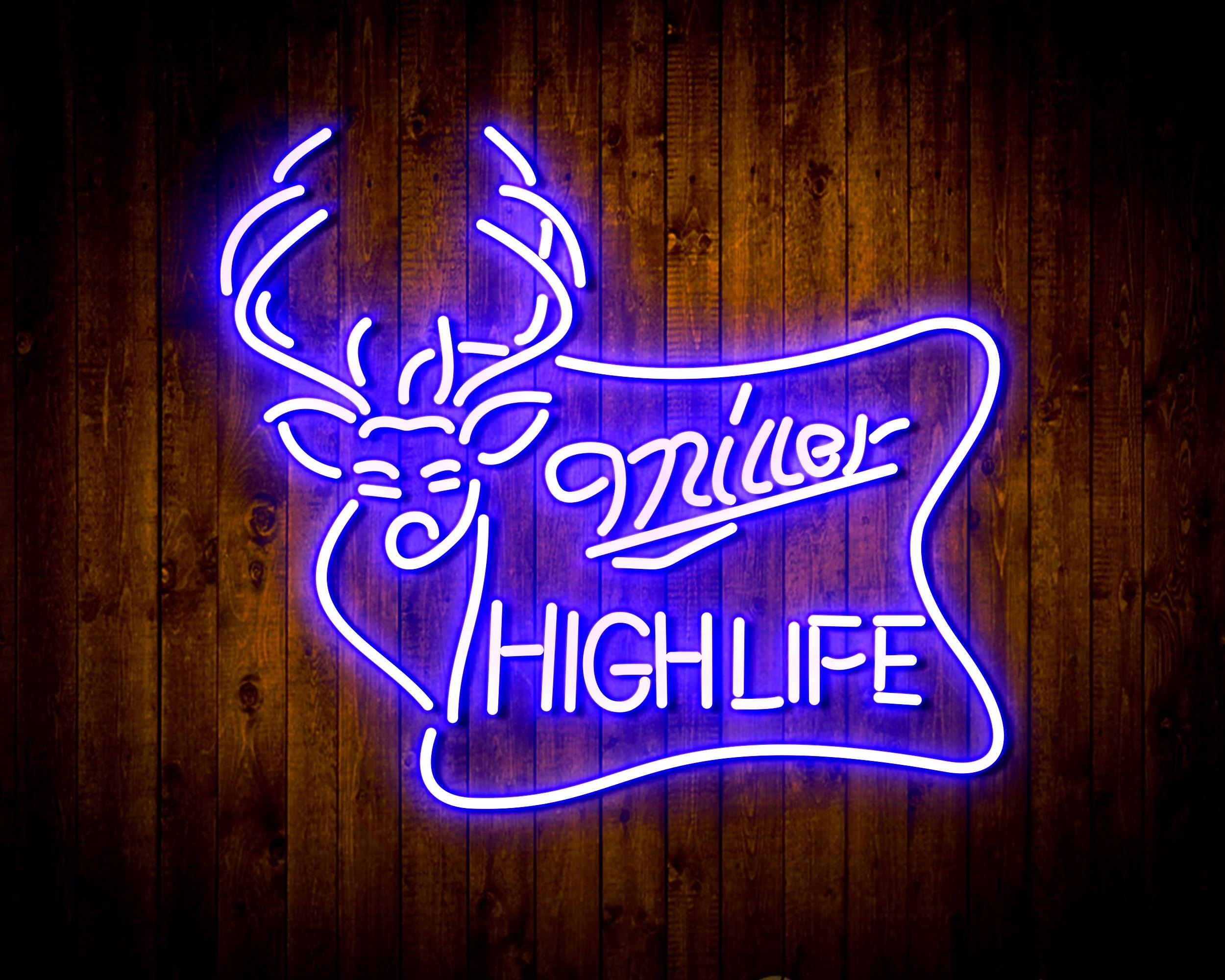 Miller High Life with Deer Head Handmade Neon Flex LED Sign - Image 24