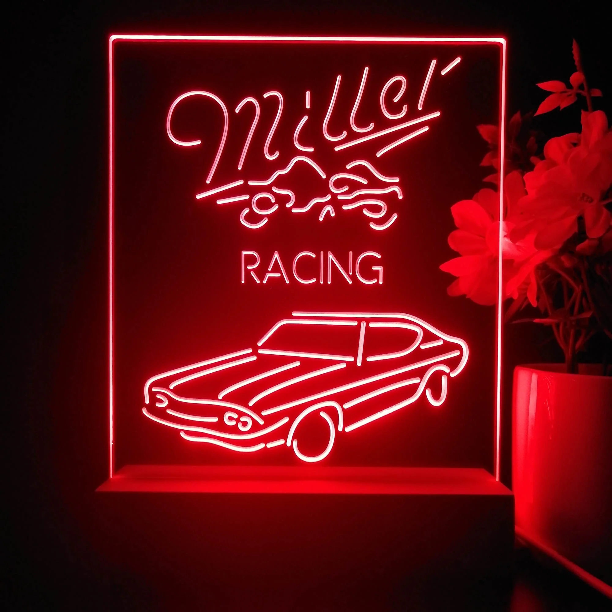 Miller Lite Car Racing Sport Beer 3D Illusion Night Light Desk Lamp - Image 4