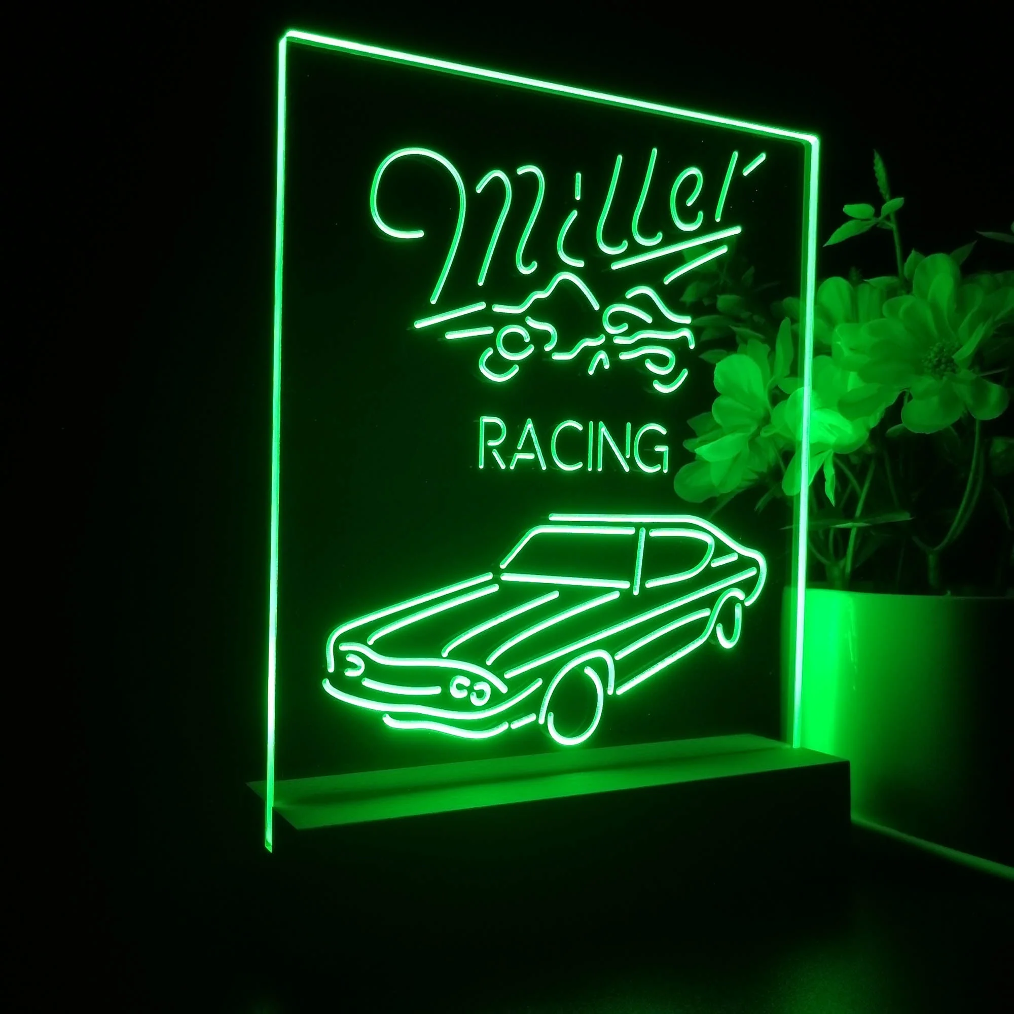 Miller Lite Car Racing Sport Beer 3D Illusion Night Light Desk Lamp - Image 6