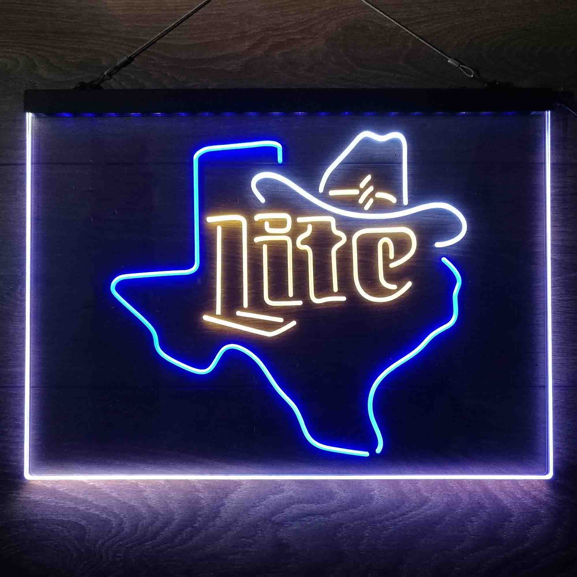 Miller Lite Cowboys Hat Texas Neon-Like LED Sign - Image 25
